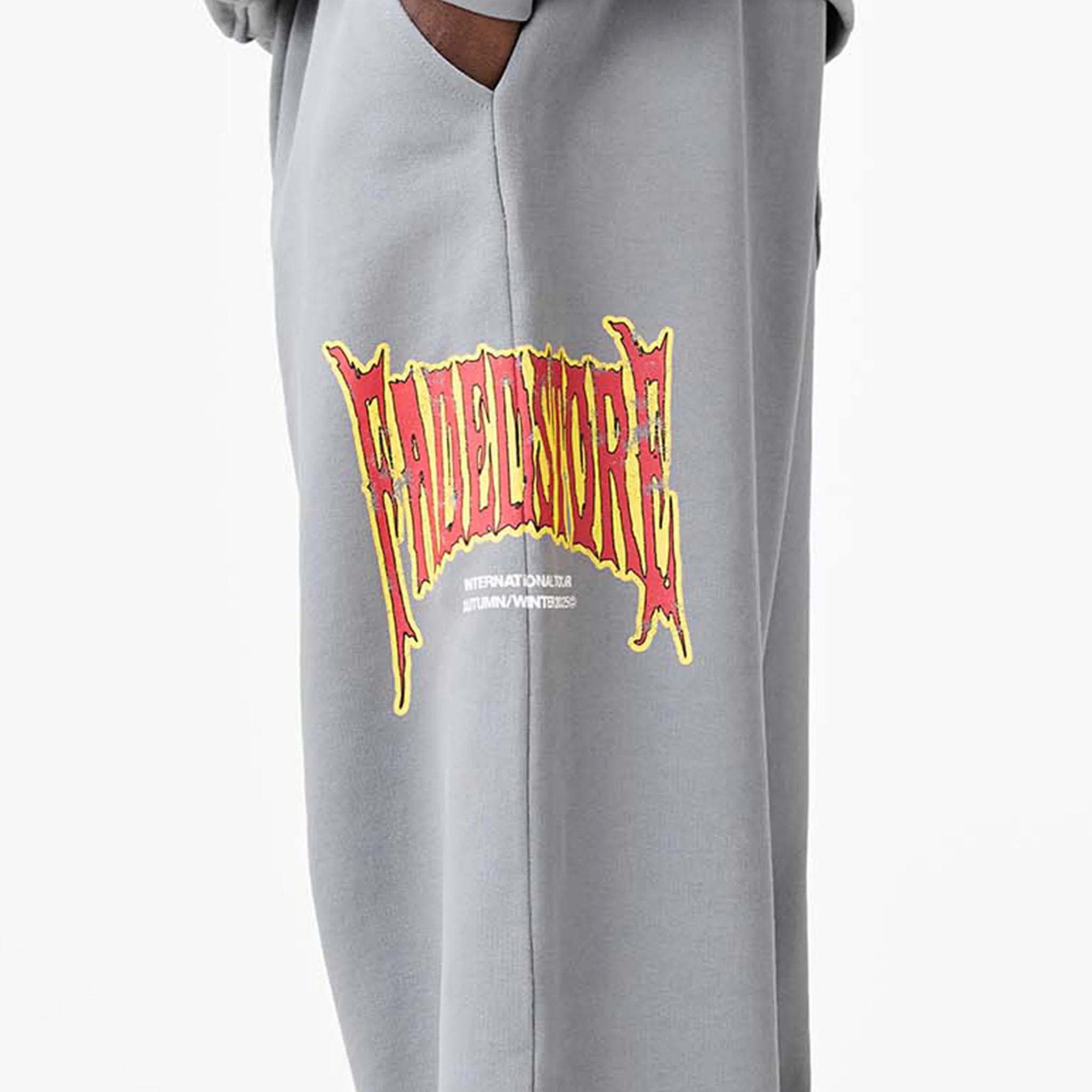 Blackletter Open Hem Jogger | Mid Grey - Image 3
