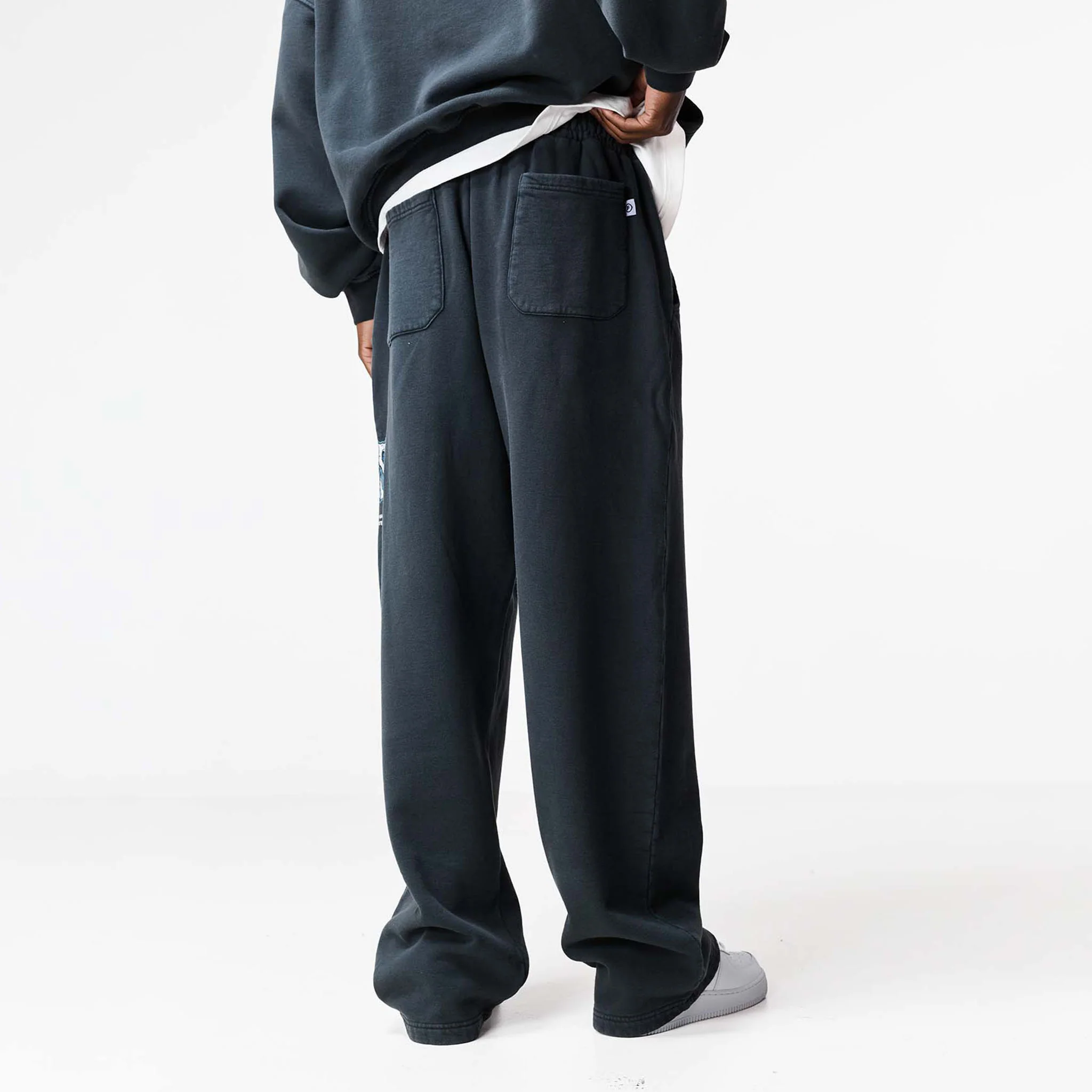 Blackletter Open Hem Jogger | Washed Black - Image 7