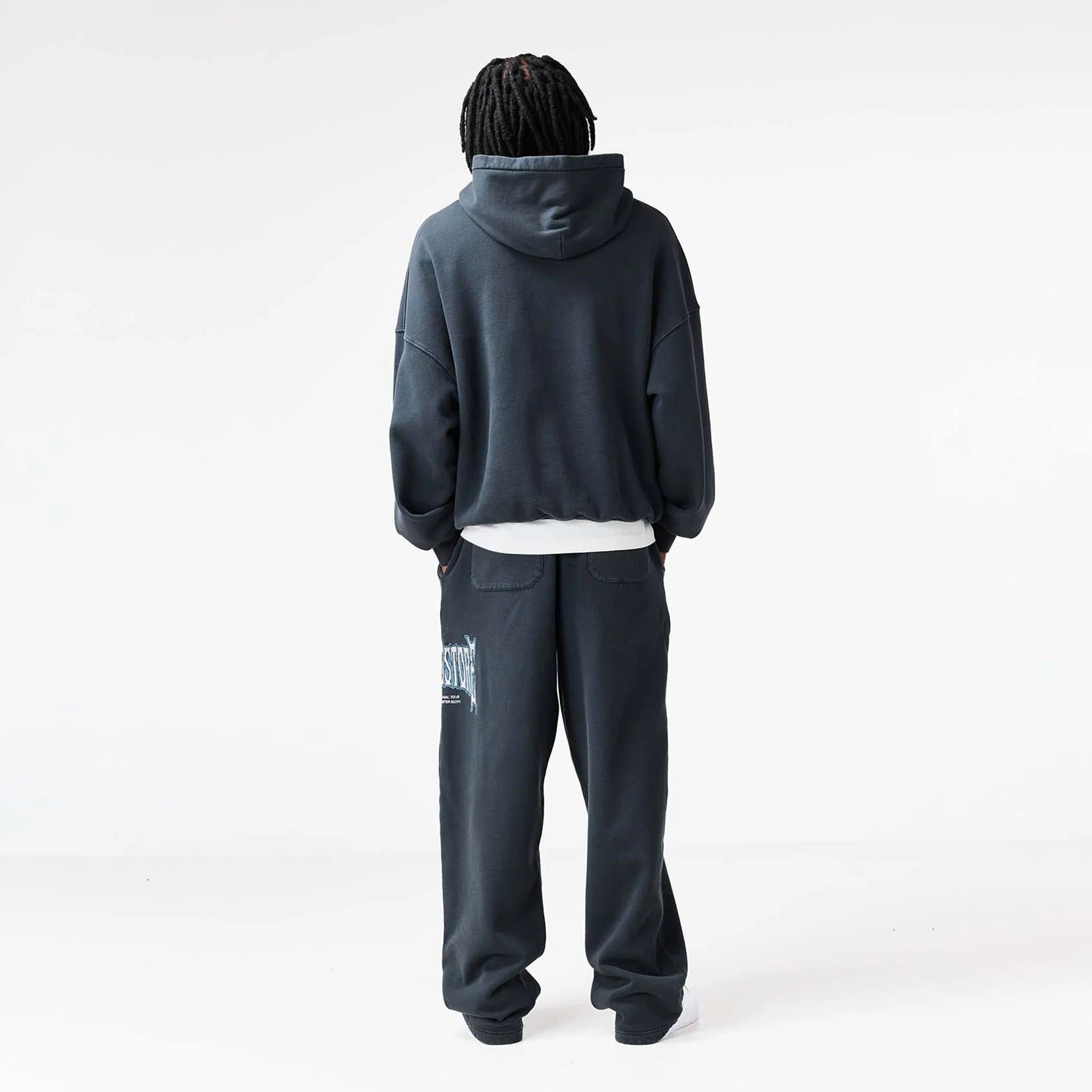 Blackletter Open Hem Jogger | Washed Black - Image 8