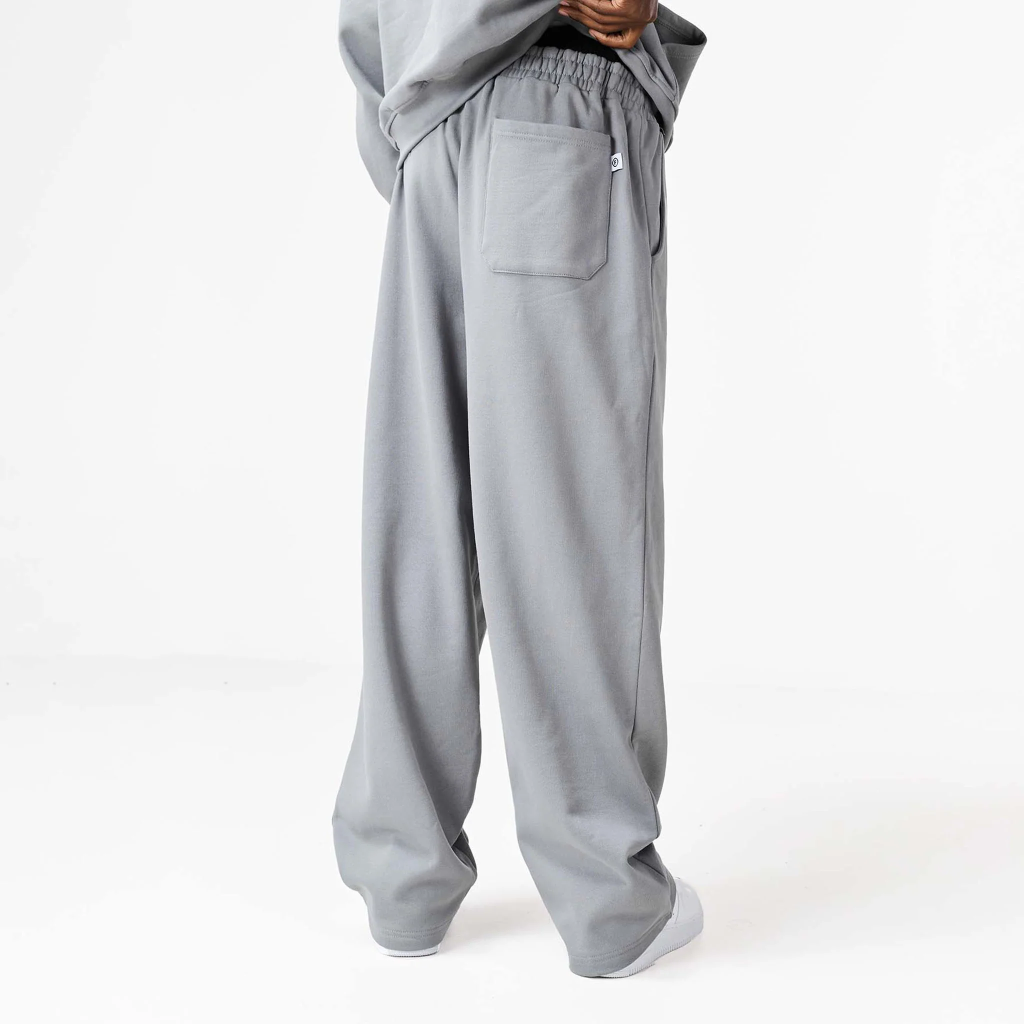 Blackletter Open Hem Tracksuit | Mid Grey - Image 11