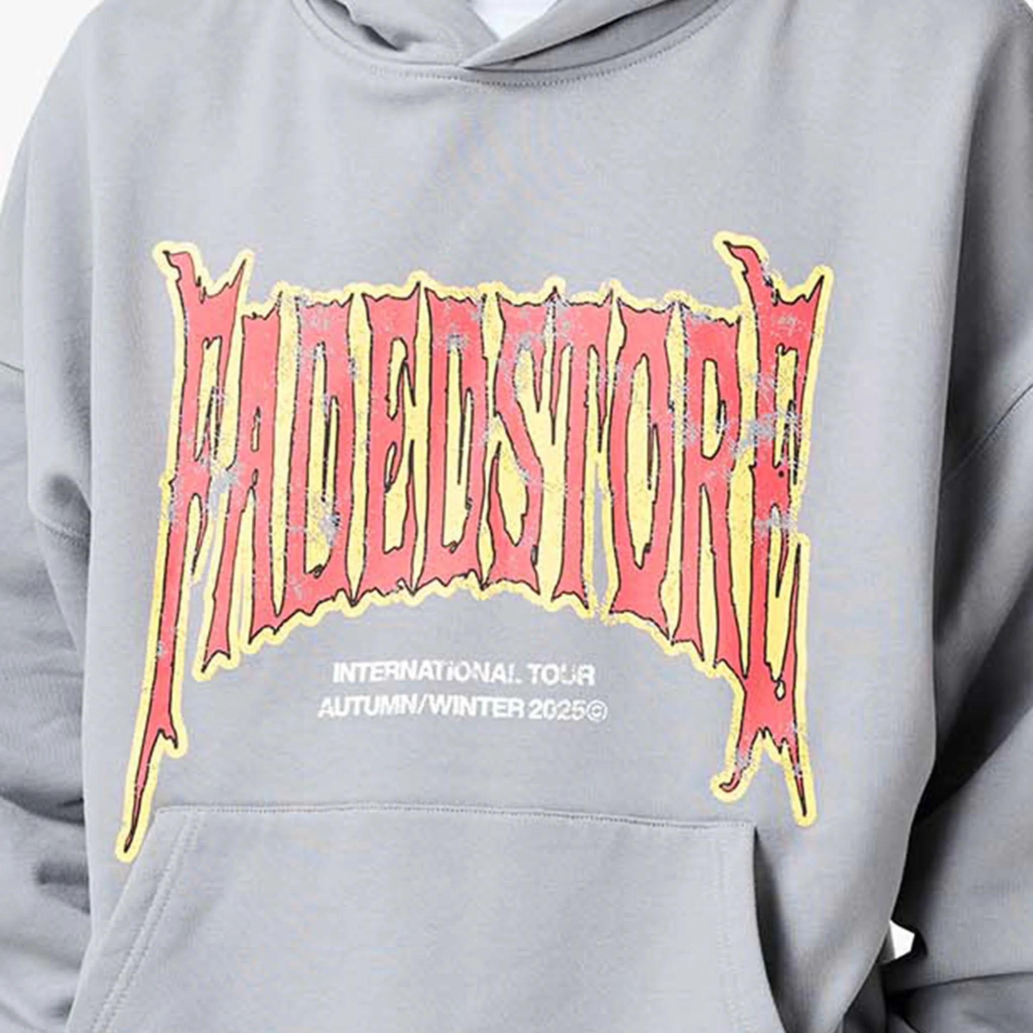 Blackletter Open Hem Tracksuit | Mid Grey - Image 3