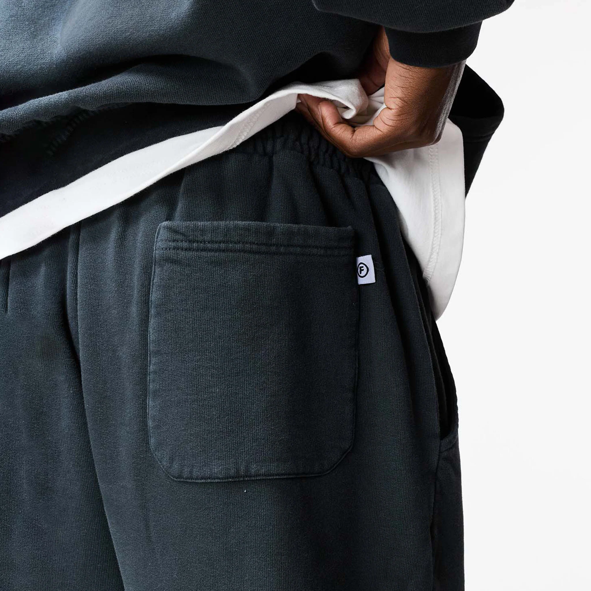 Blackletter Open Hem Tracksuit | Washed Black - Image 11
