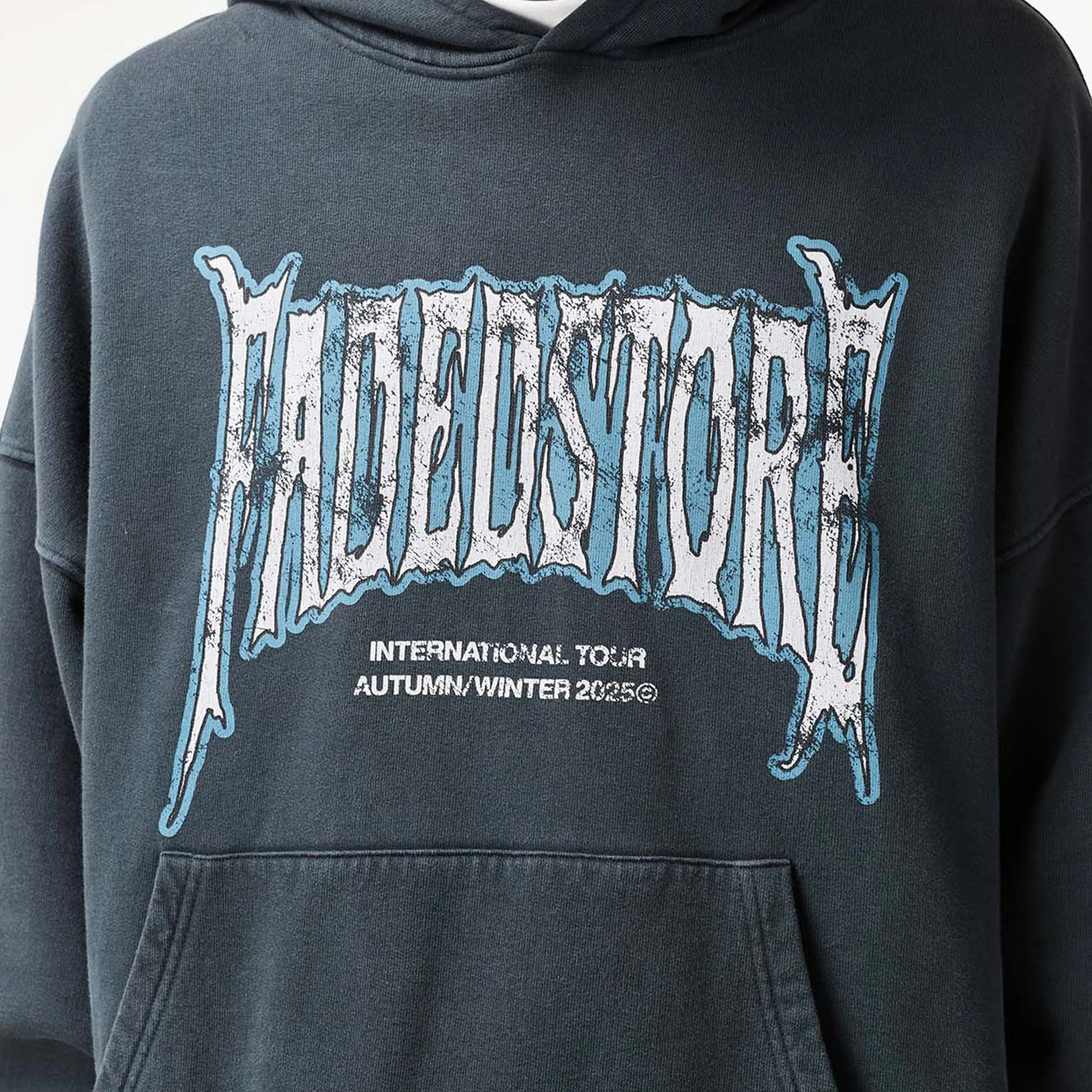 Blackletter Open Hem Tracksuit | Washed Black - Image 4