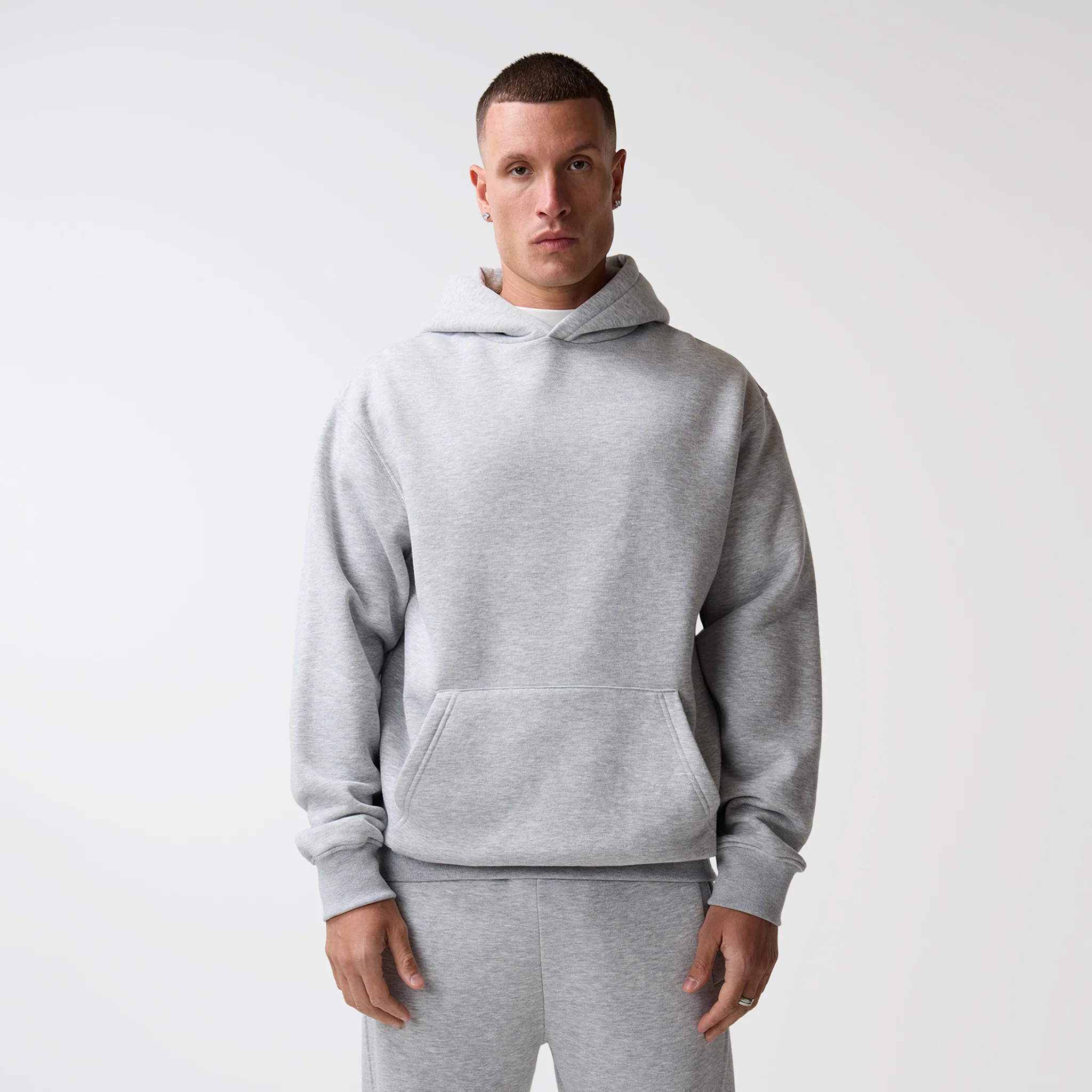 Box Fit Hoodie | Grey Marl - Image 3