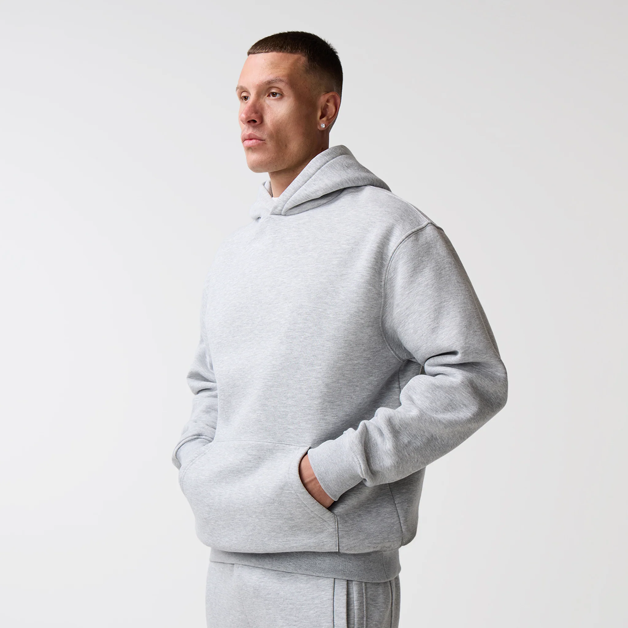 Box Fit Hoodie | Grey Marl - Image 7