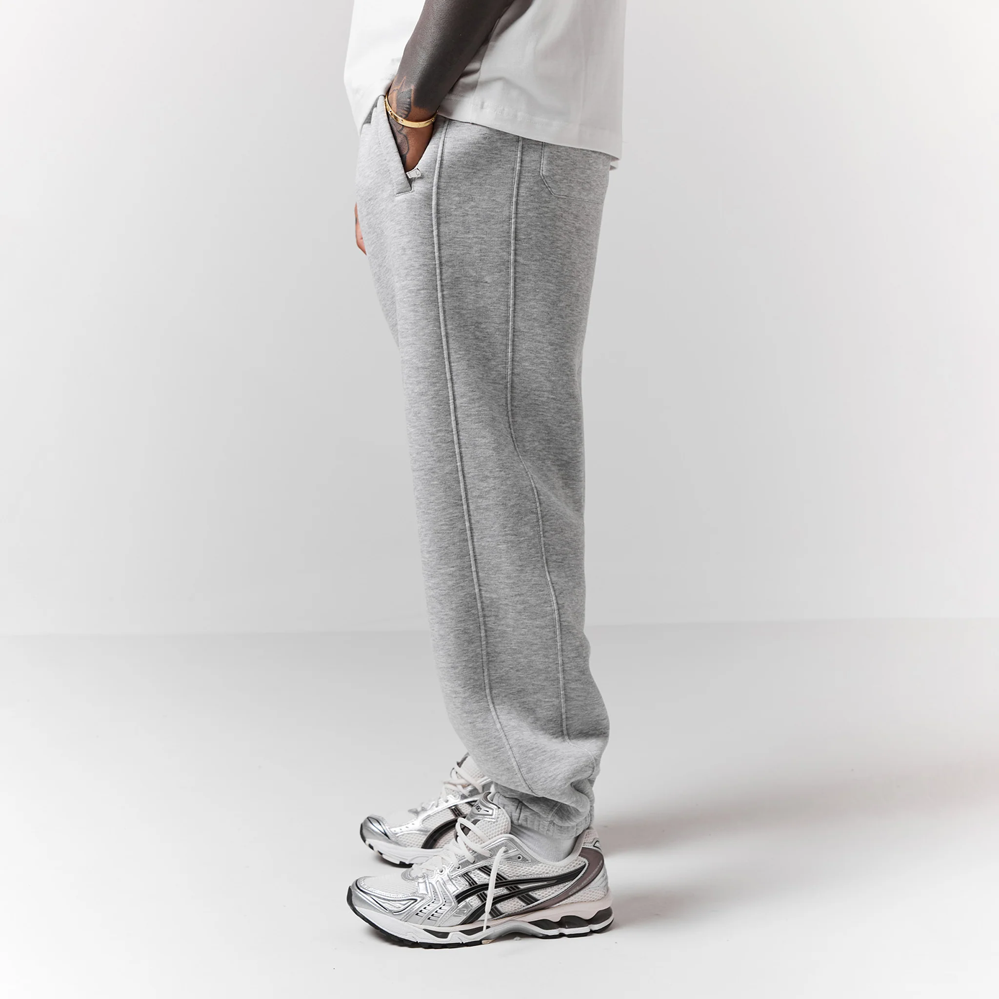 Box Fit Tracksuit | Grey Marl - Image 5