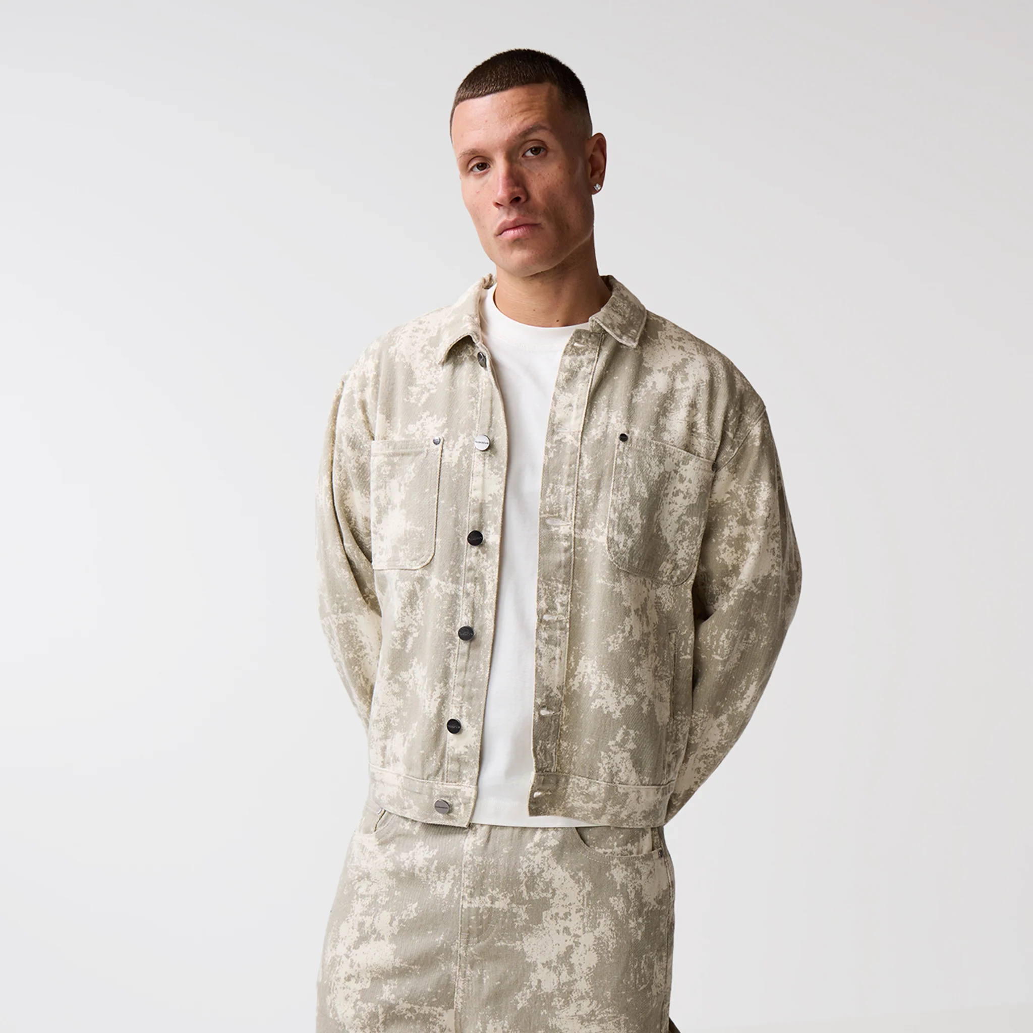 Tree Camo Print Jacket | Beige - Image 8