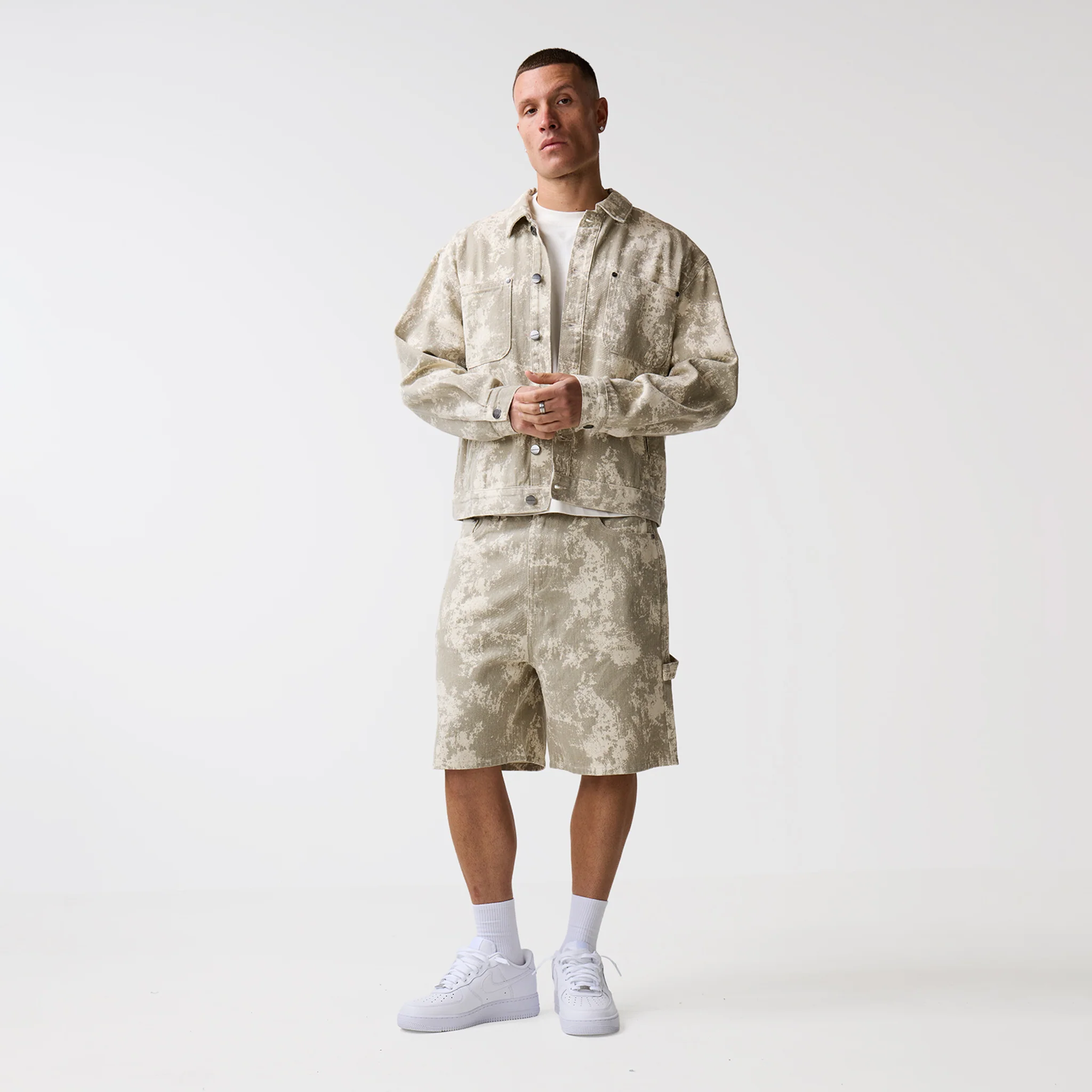 Tree Camo Print Jacket | Beige - Image 9