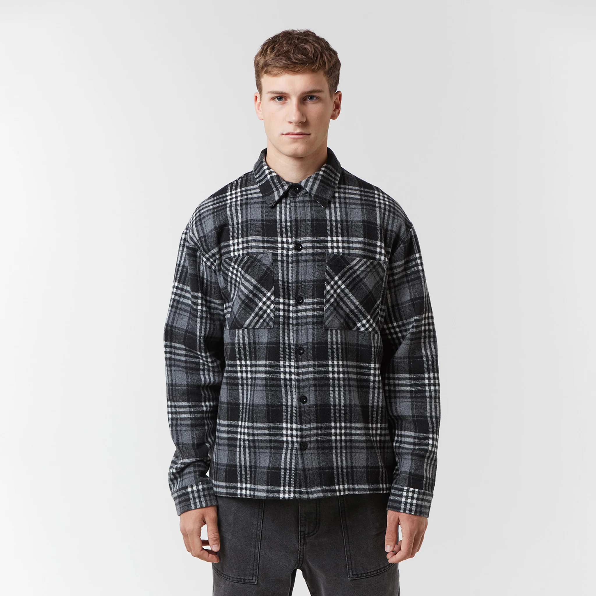 Check Flannel Shirt | Black - Image 3