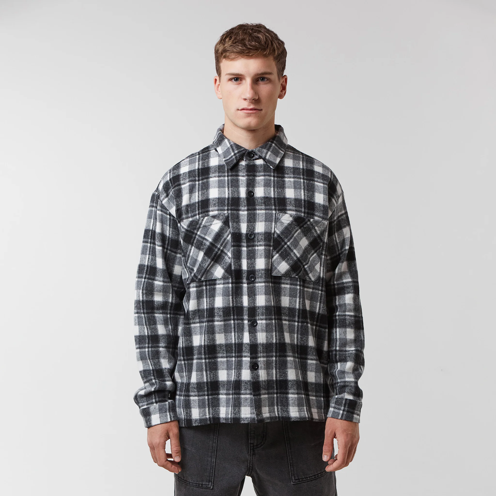 Check Flannel Shirt | Charcoal - Image 3