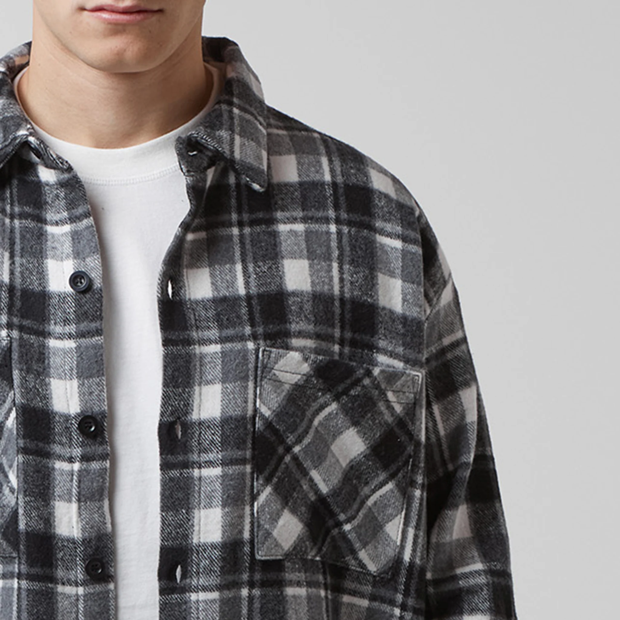 Check Flannel Shirt | Charcoal - Image 4
