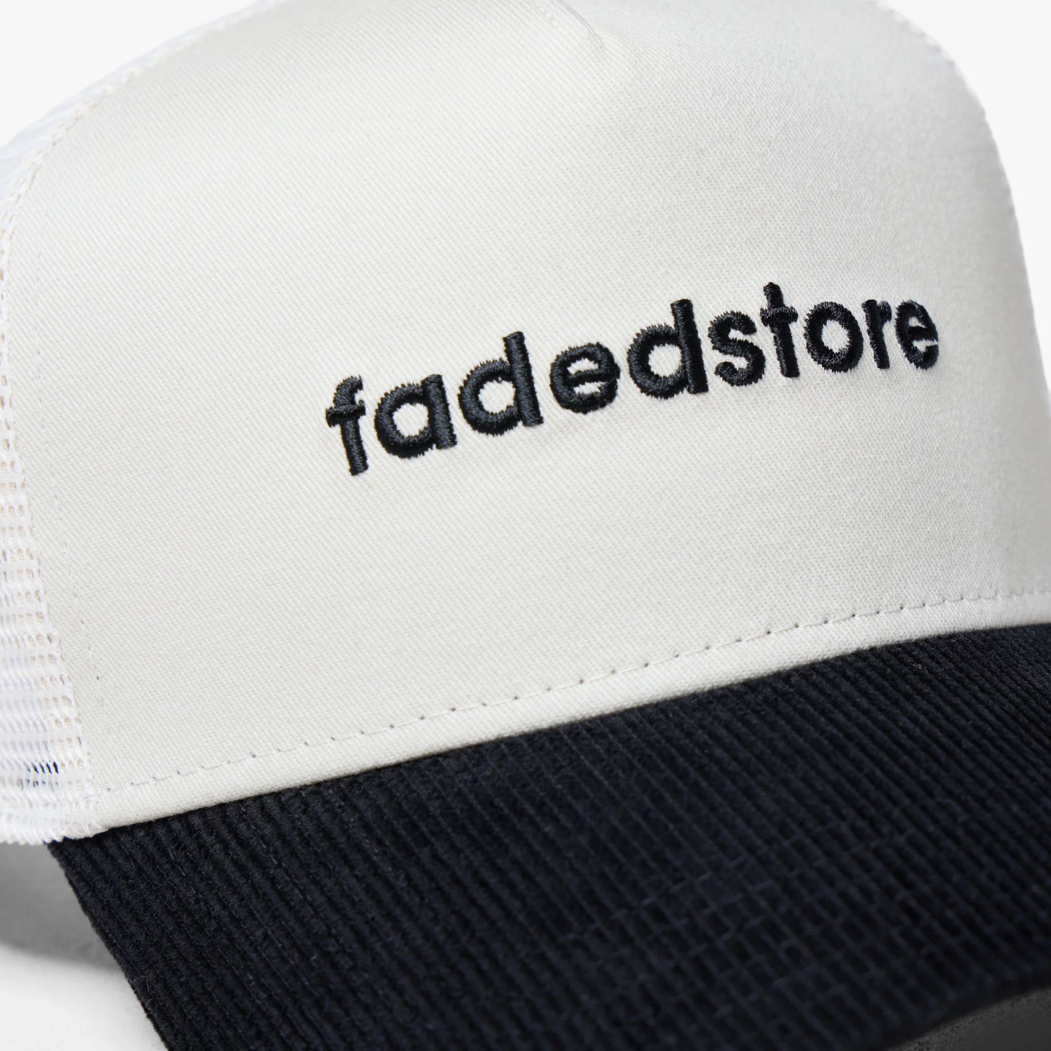 Cord Trucker Cap | Off White/Black - Image 3