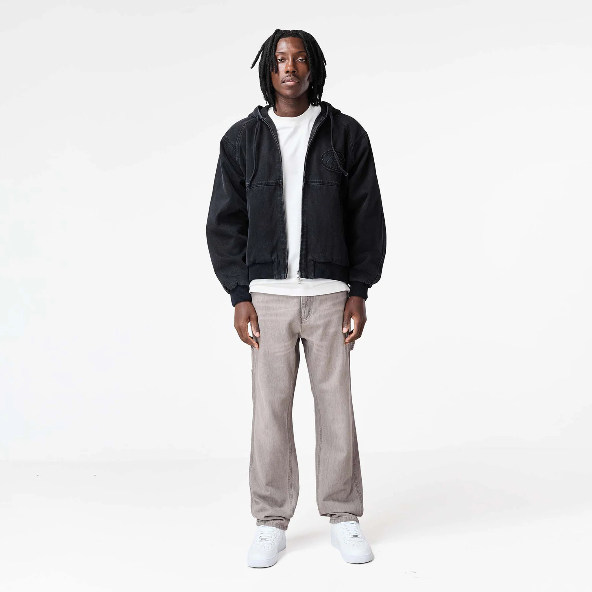 Denim Hooded Detroit Jacket | Black Wash - Image 12