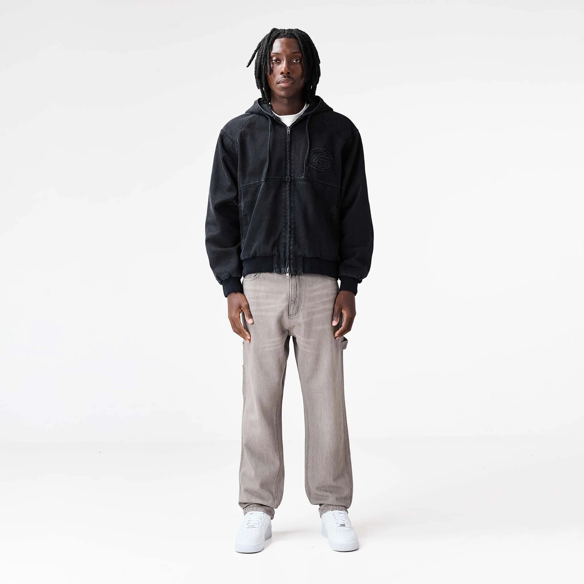 Denim Hooded Detroit Jacket | Black Wash - Image 15