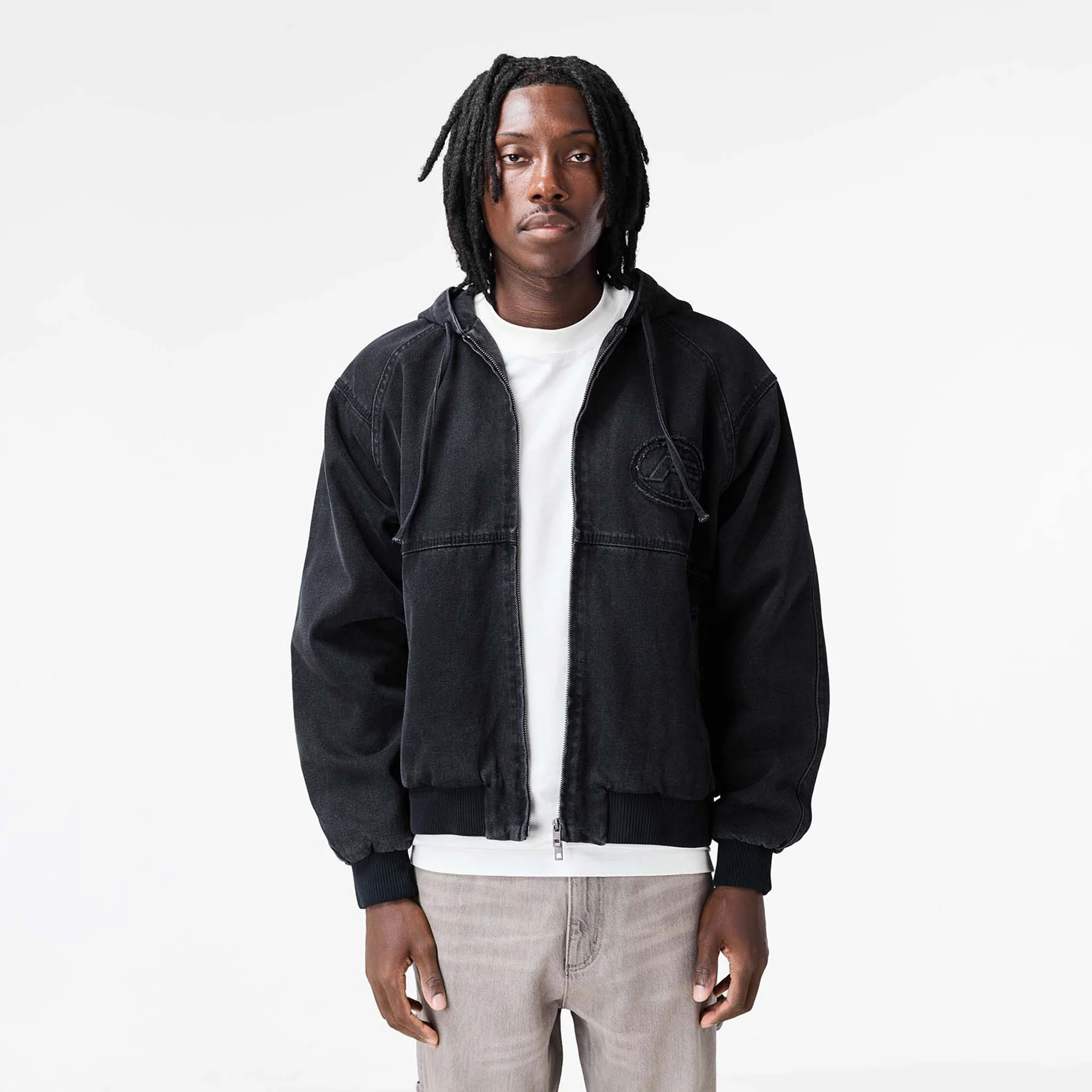 Denim Hooded Detroit Jacket | Black Wash - Image 3