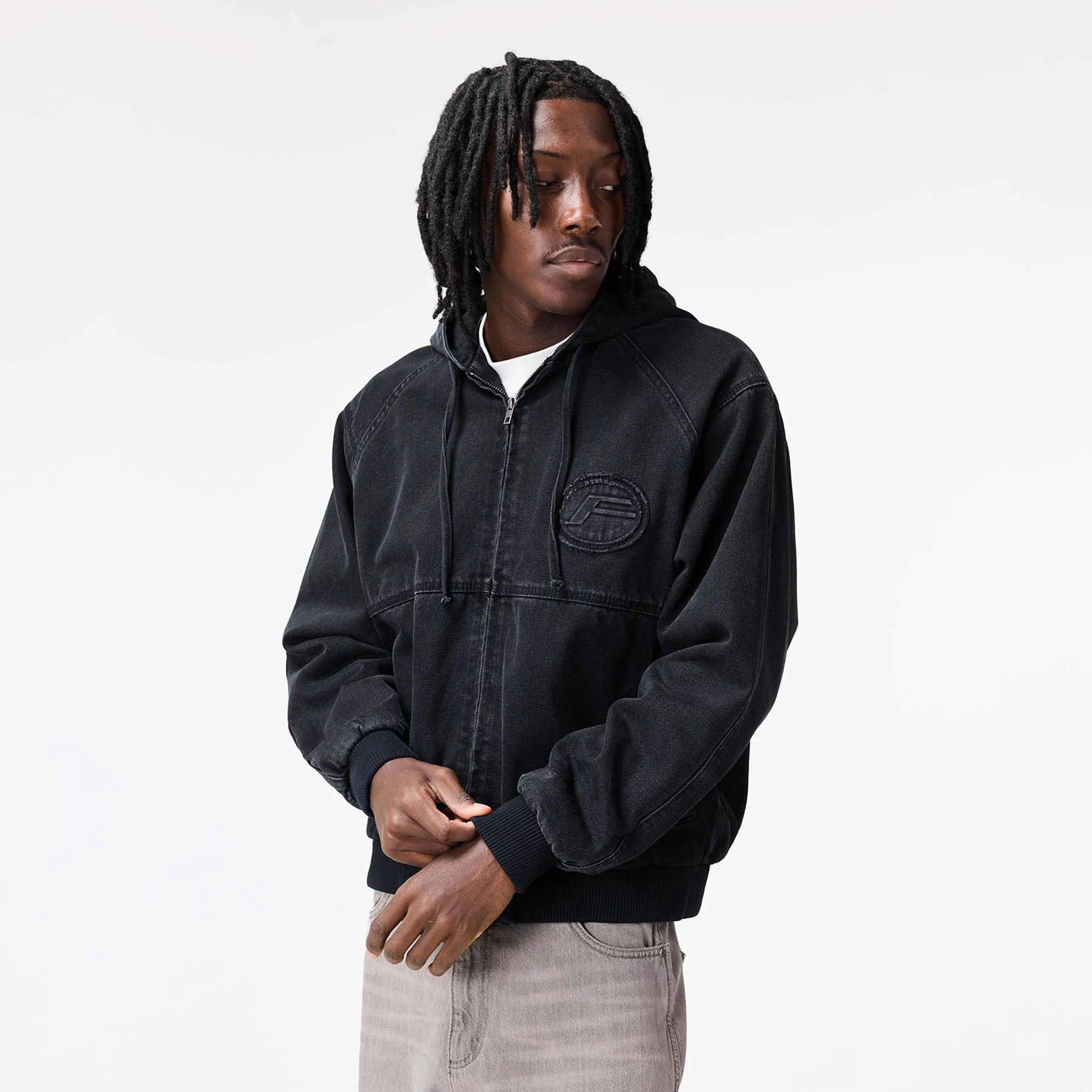 Denim Hooded Detroit Jacket | Black Wash - Image 9