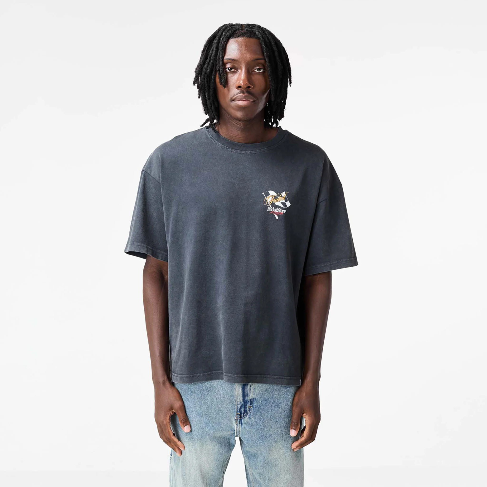 Flag T-Shirt | Washed Black - Image 8