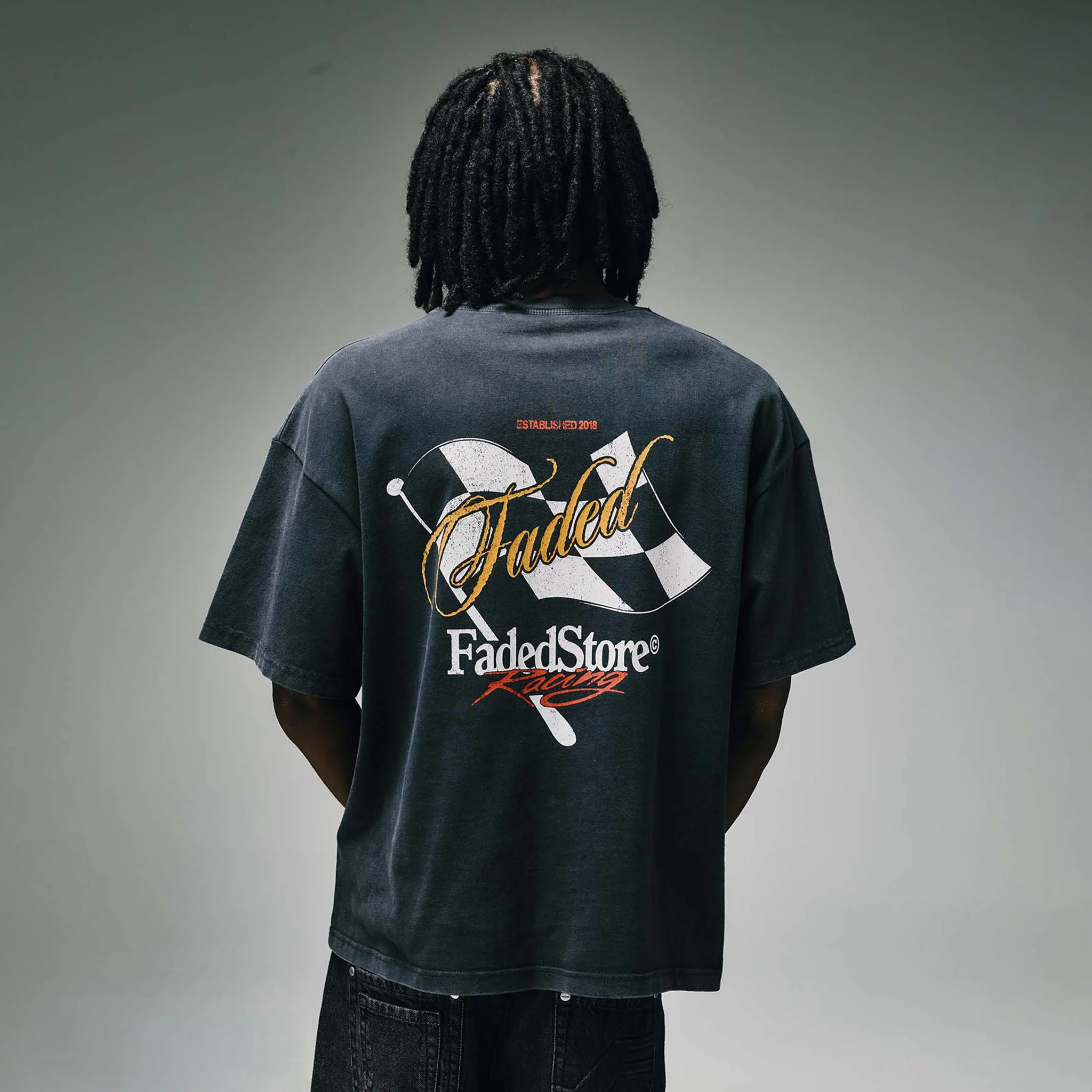 Flag T-Shirt | Washed Black - Image 9