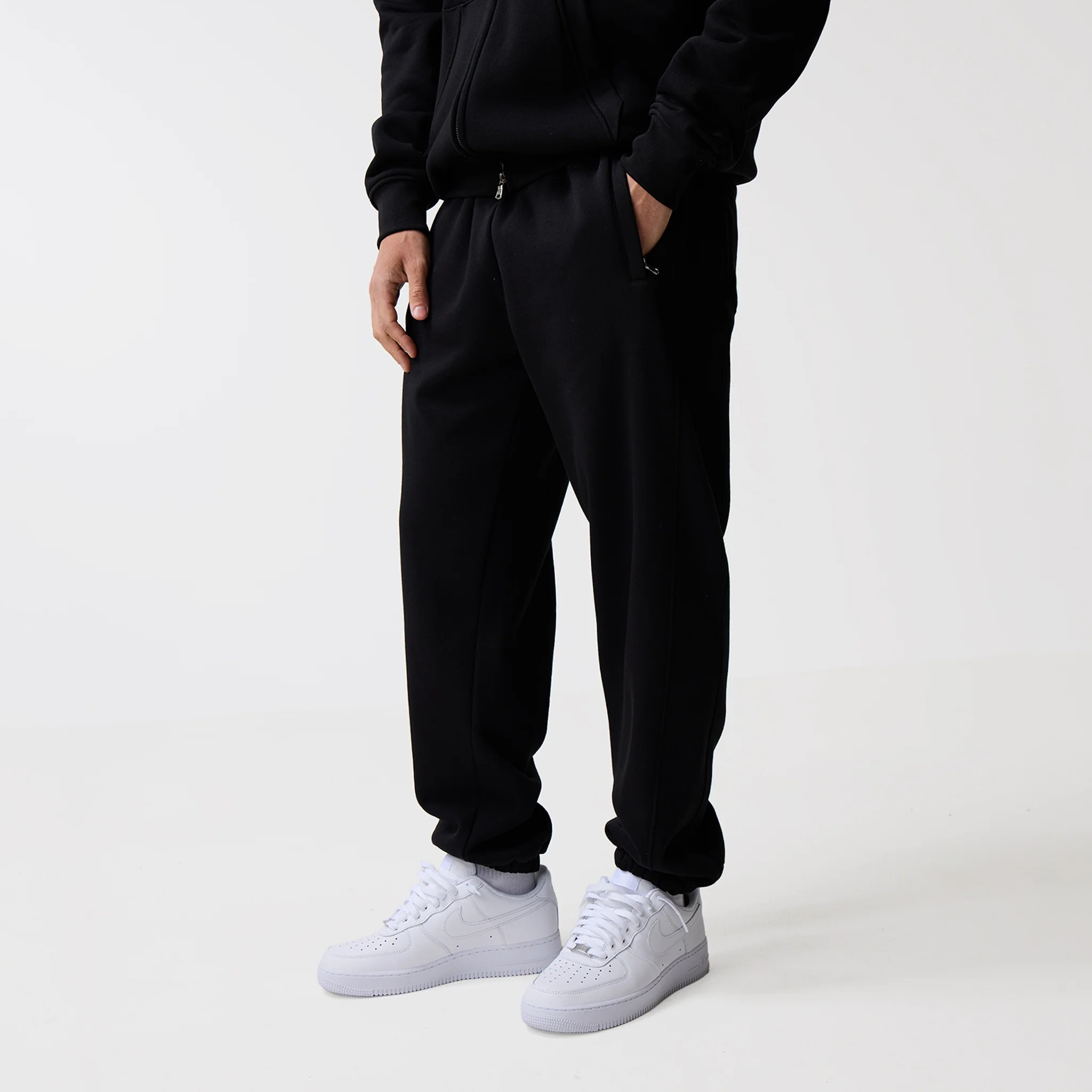 Full Zip Cuffed Tracksuit | Black - Image 5