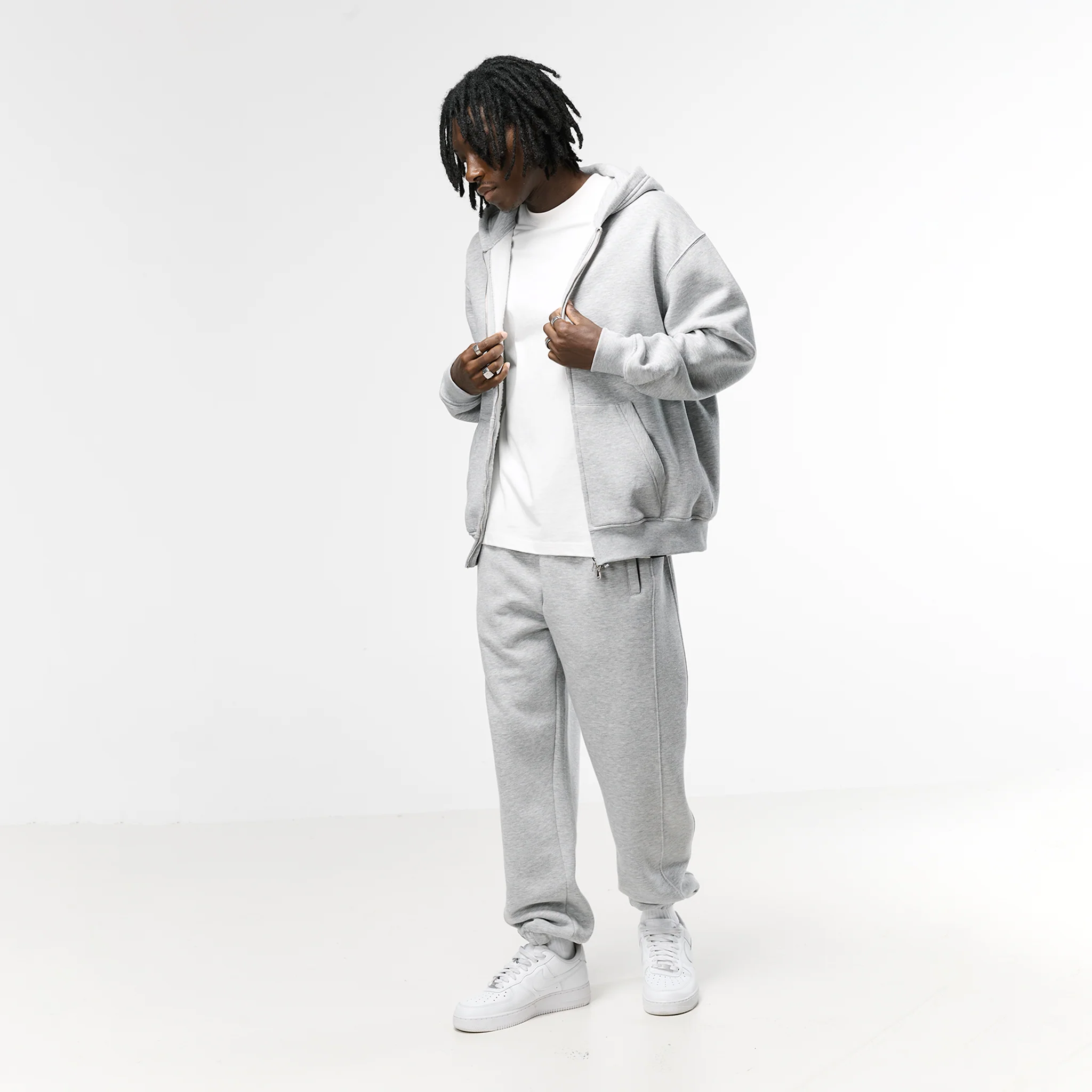 Full Zip Hoodie | Grey Marl - Image 6