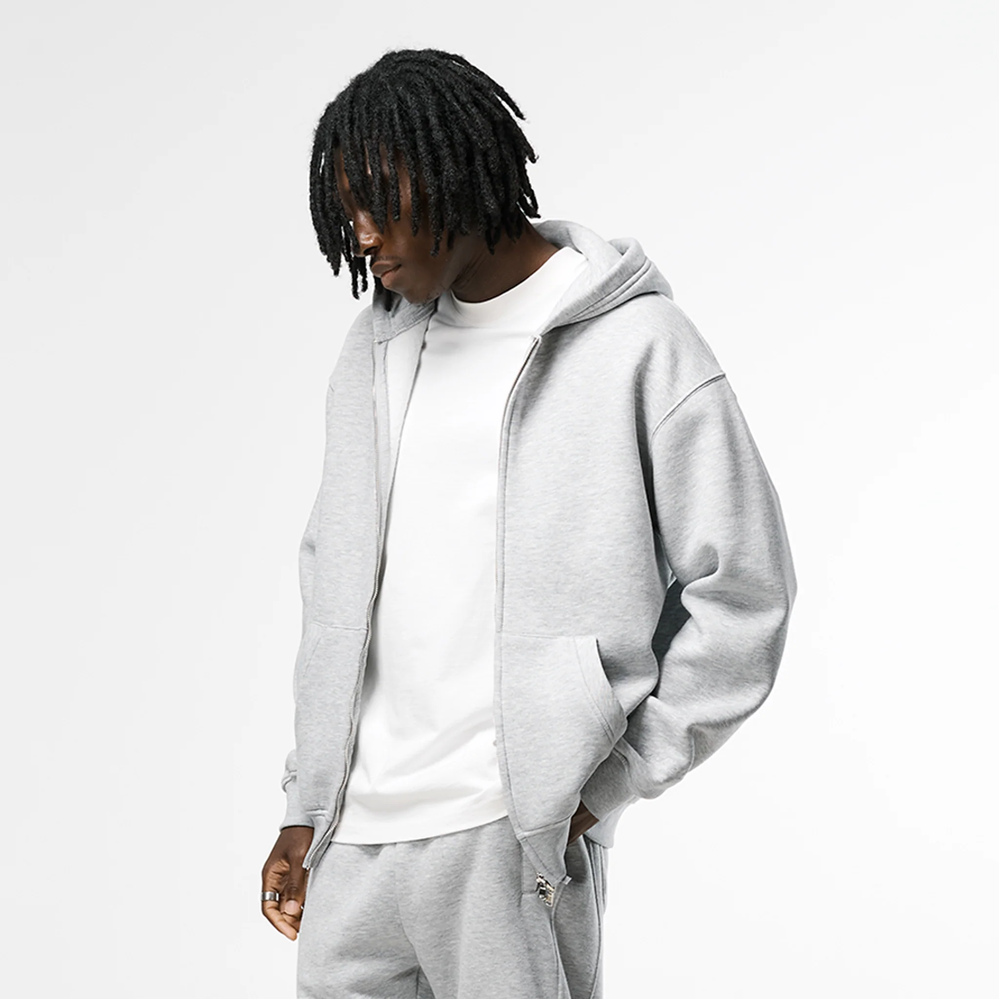Full Zip Hoodie | Grey Marl - Image 7
