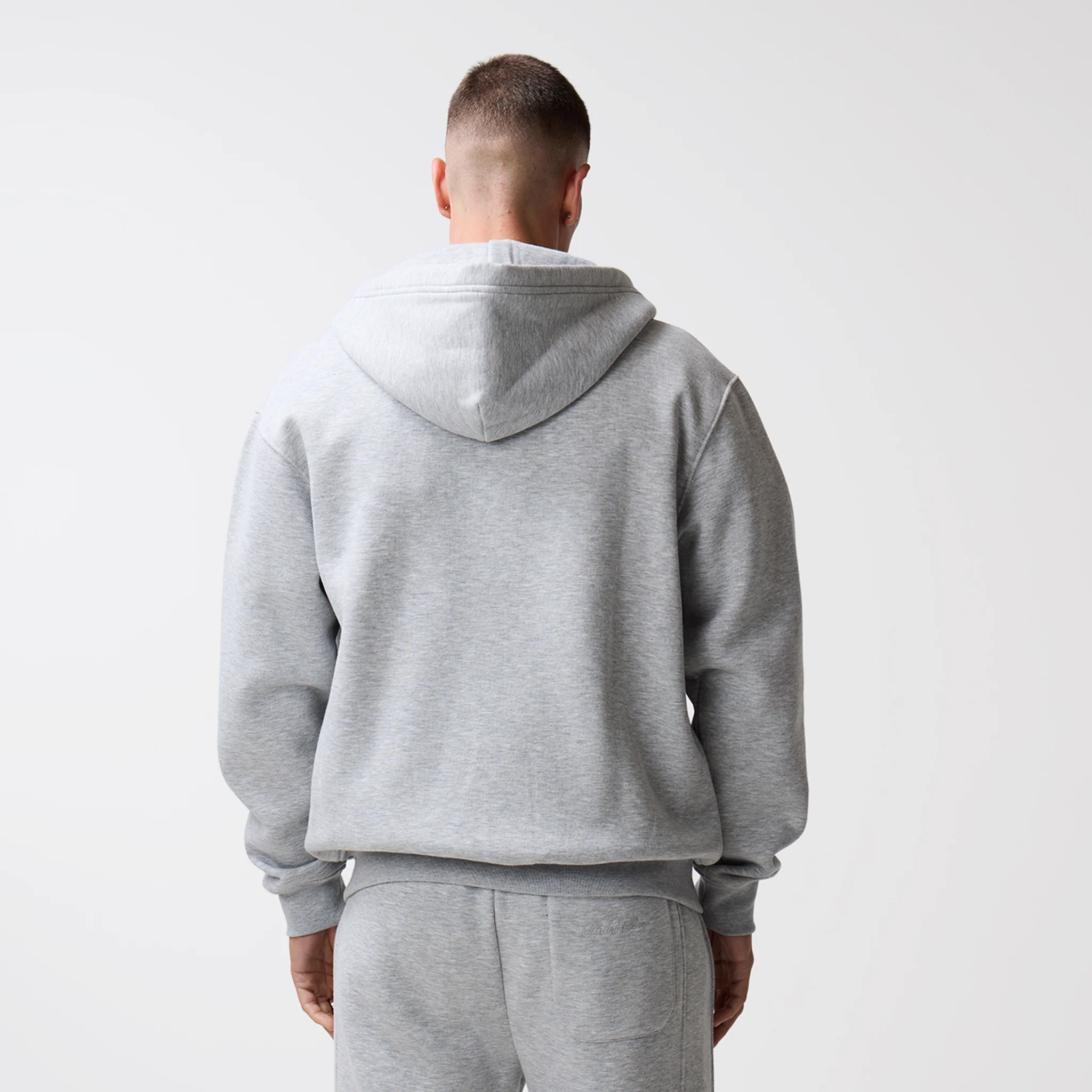 Full Zip Open Hem Tracksuit | Grey Marl - Image 8