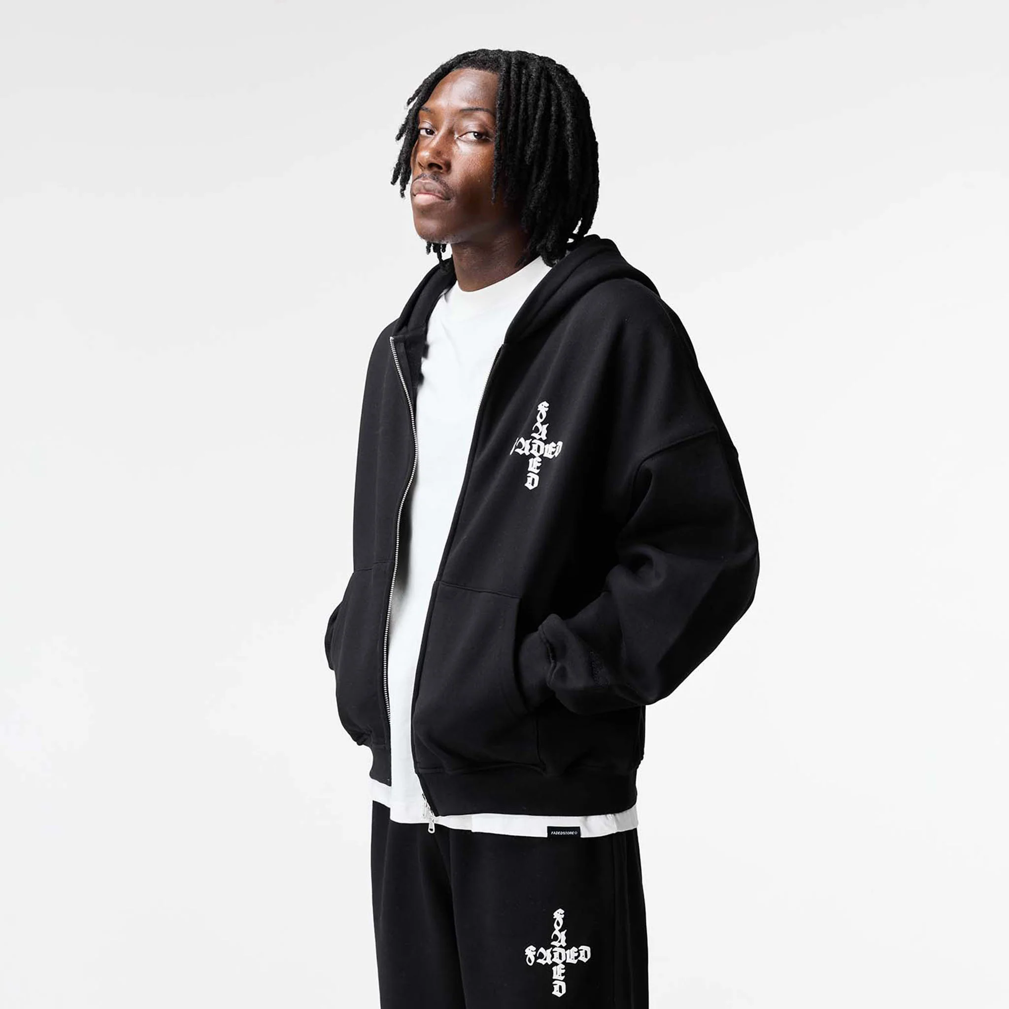 Gothic 2.0 Full Zip Open Hem Tracksuit | Black - Image 12