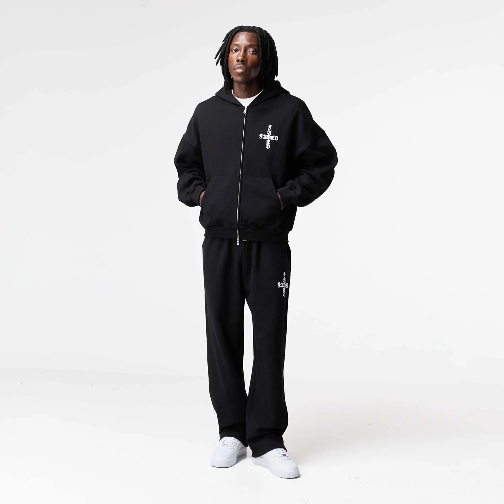 Gothic 2.0 Full Zip Open Hem Tracksuit | Black - Image 13
