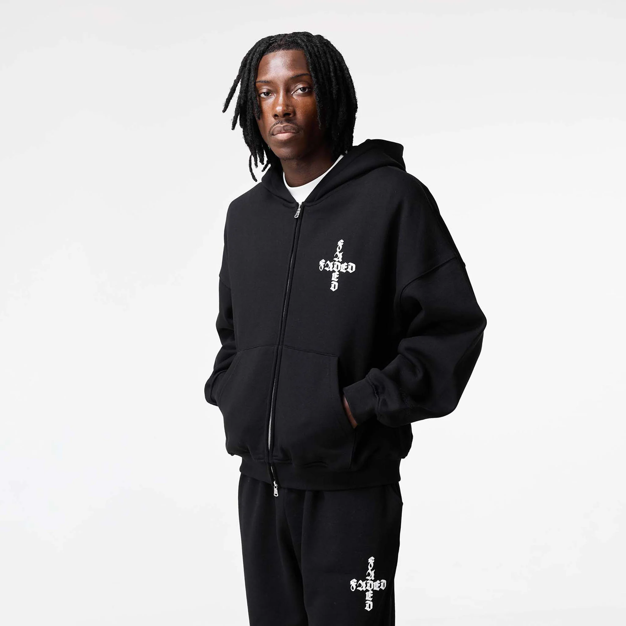 Gothic 2.0 Full Zip Open Hem Tracksuit | Black - Image 3