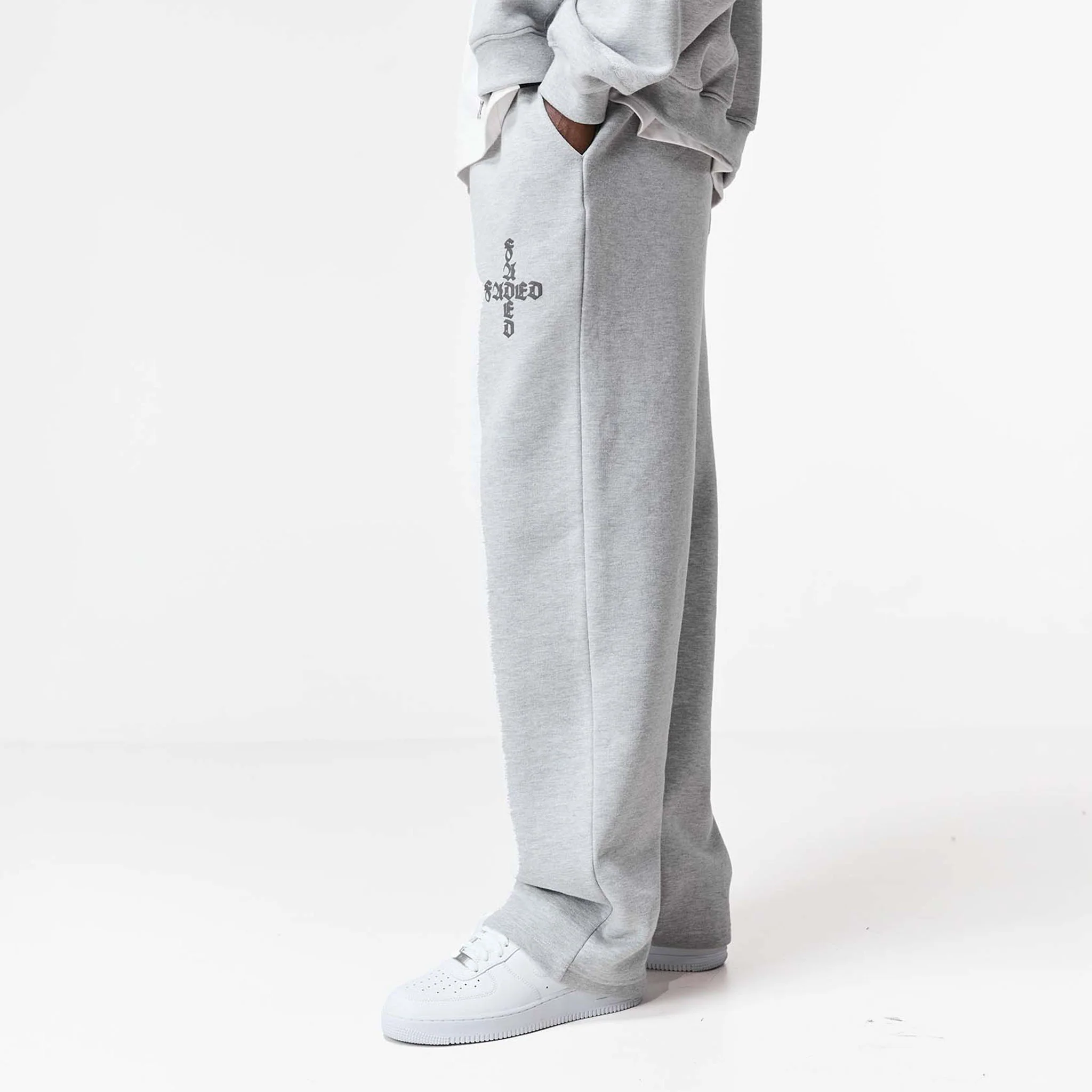 Gothic 2.0 Full Zip Open Hem Tracksuit | Grey Marl - Image 12