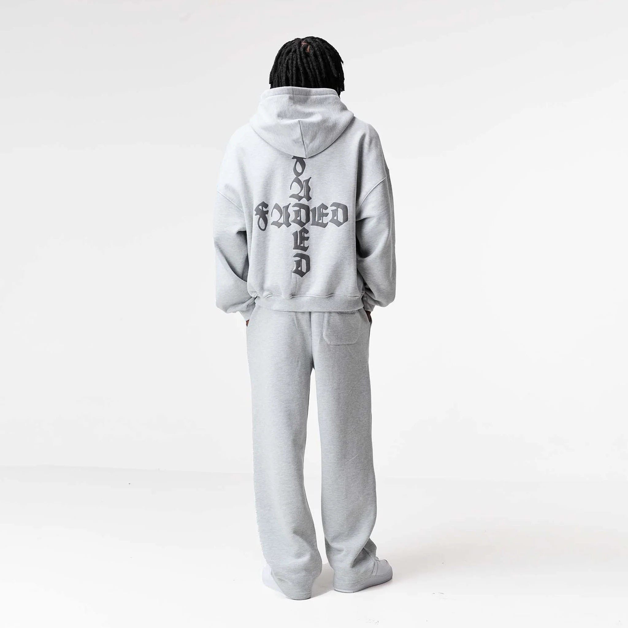 Gothic 2.0 Full Zip Open Hem Tracksuit | Grey Marl - Image 7