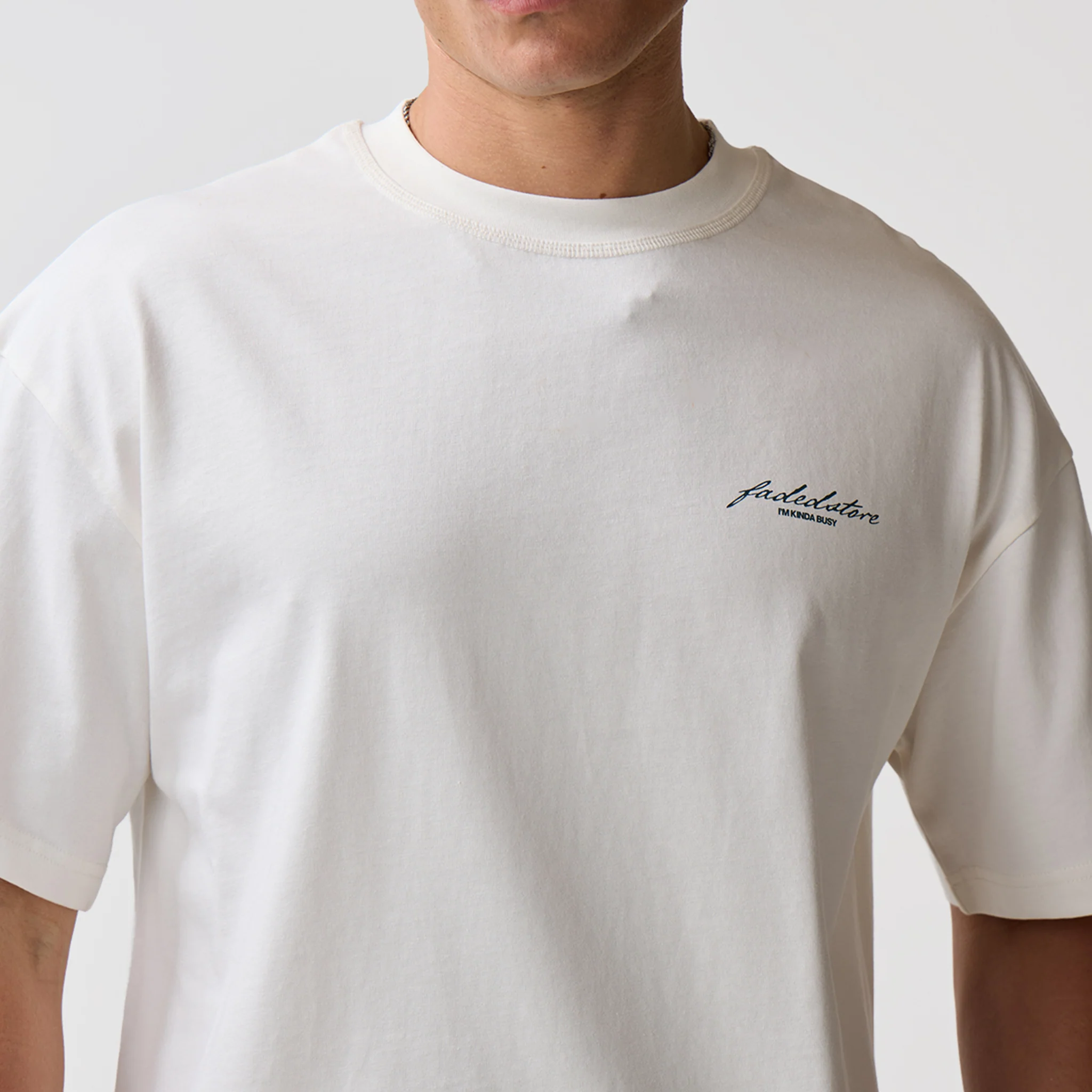 Kinda Busy T-Shirt | Chalk - Image 8