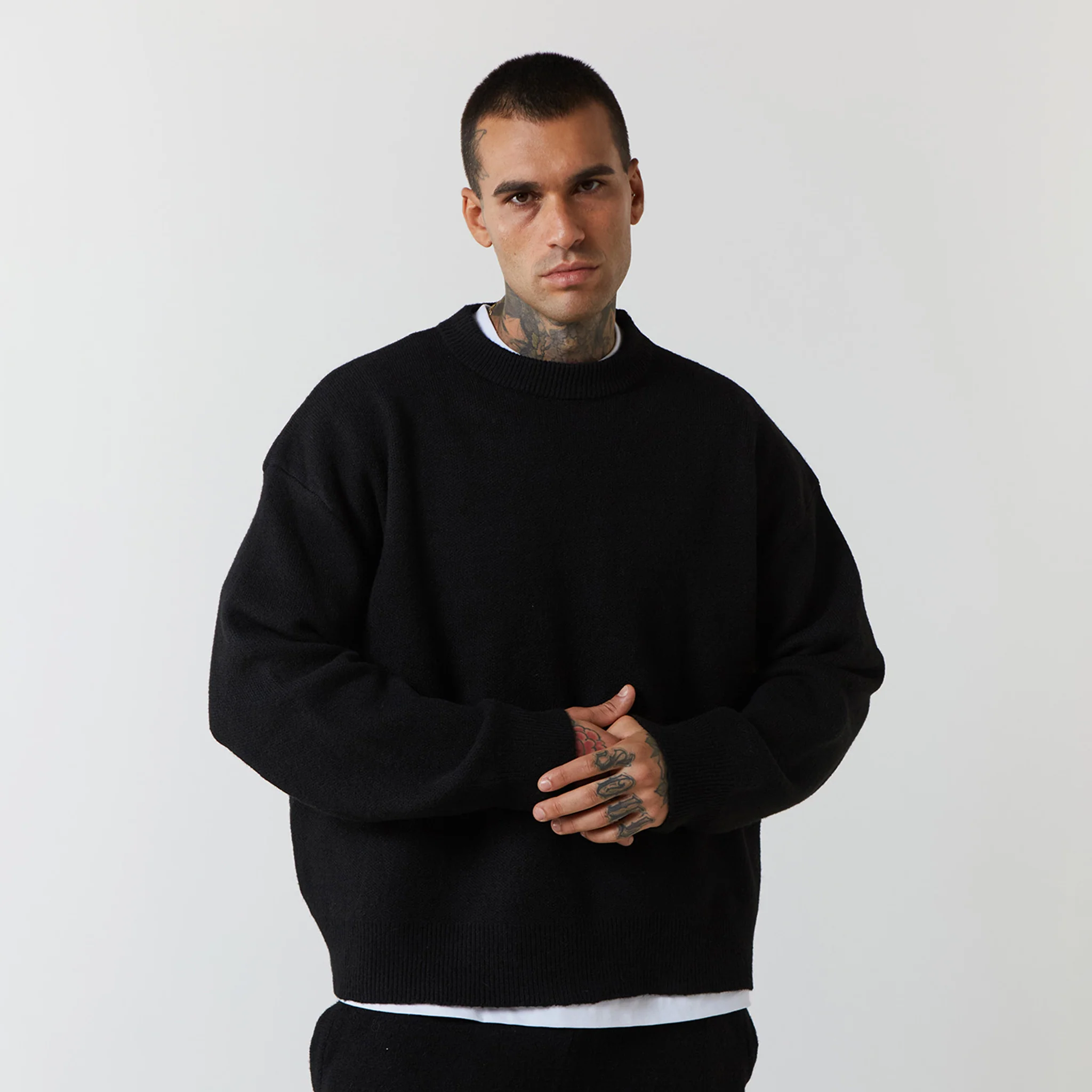 Knitted Crewneck | Black - Image 12
