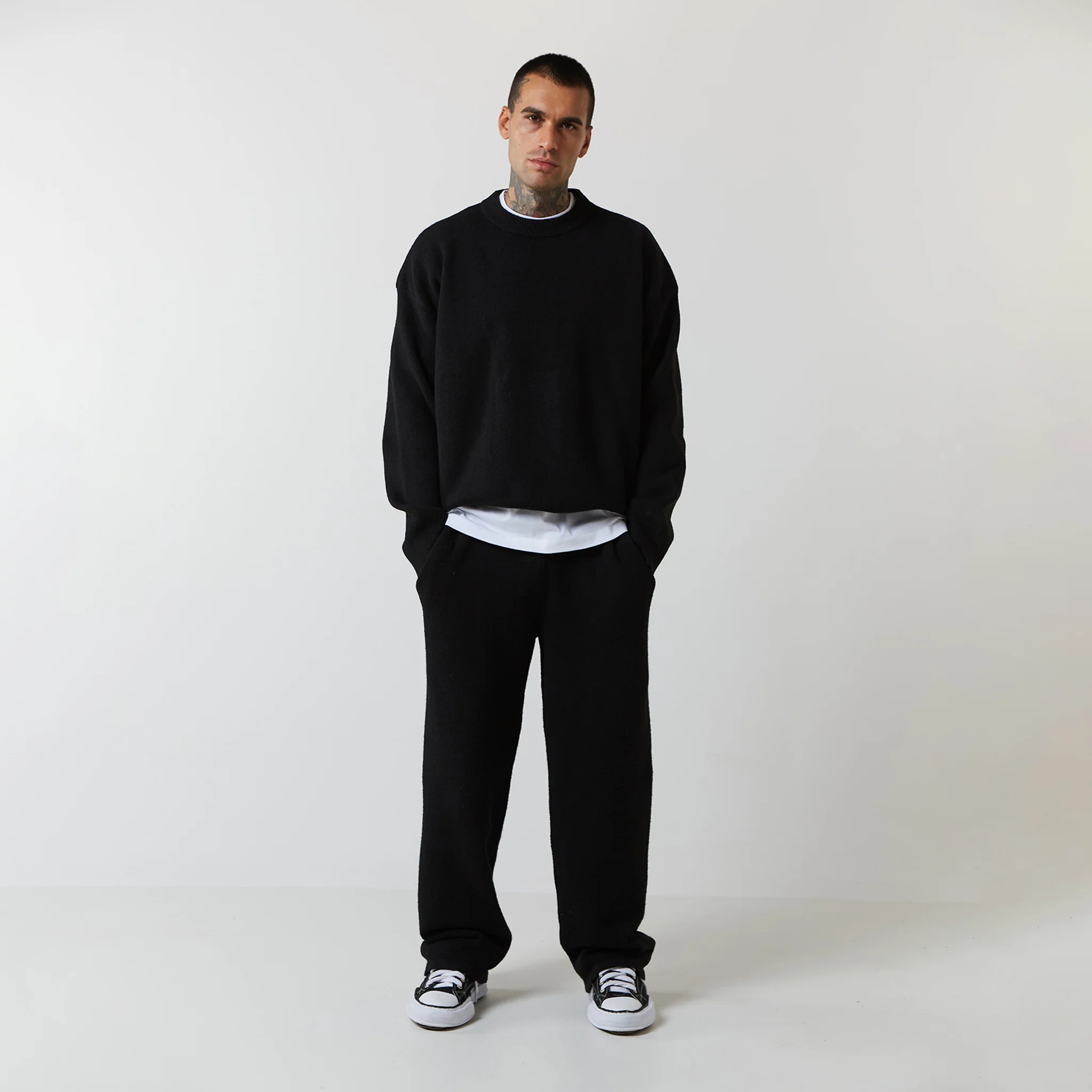 Knitted Crewneck | Black - Image 4