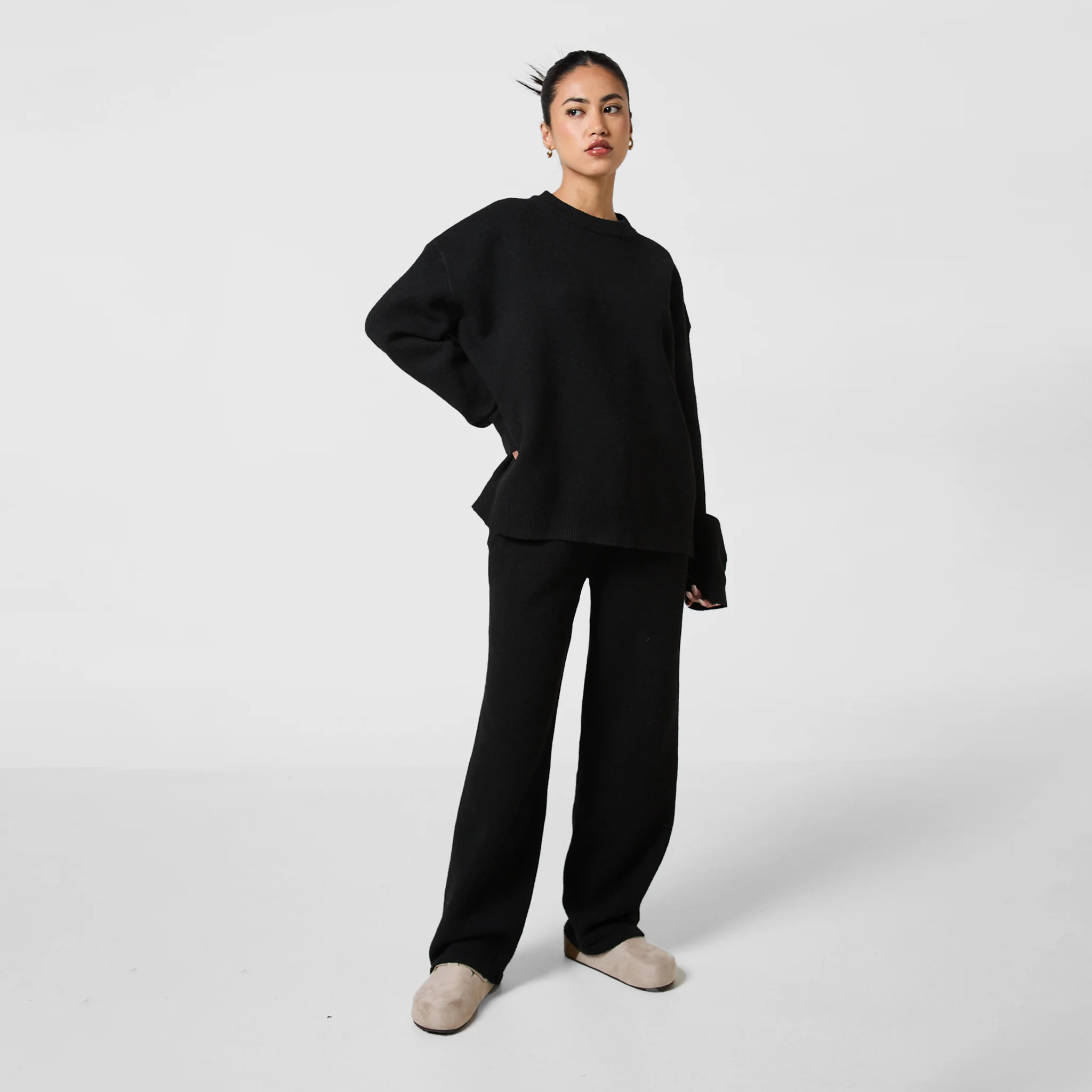 Knitted Crewneck | Black - Image 5