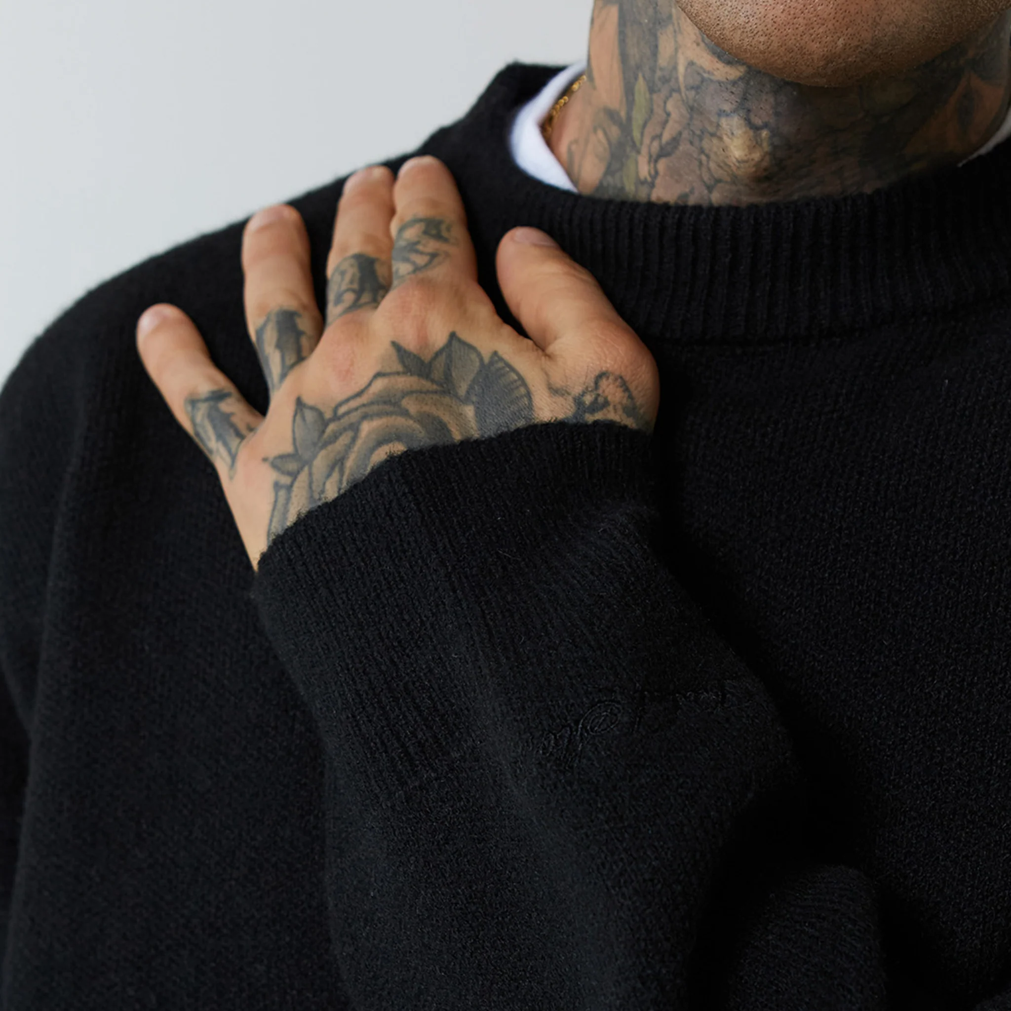 Knitted Crewneck | Black - Image 6