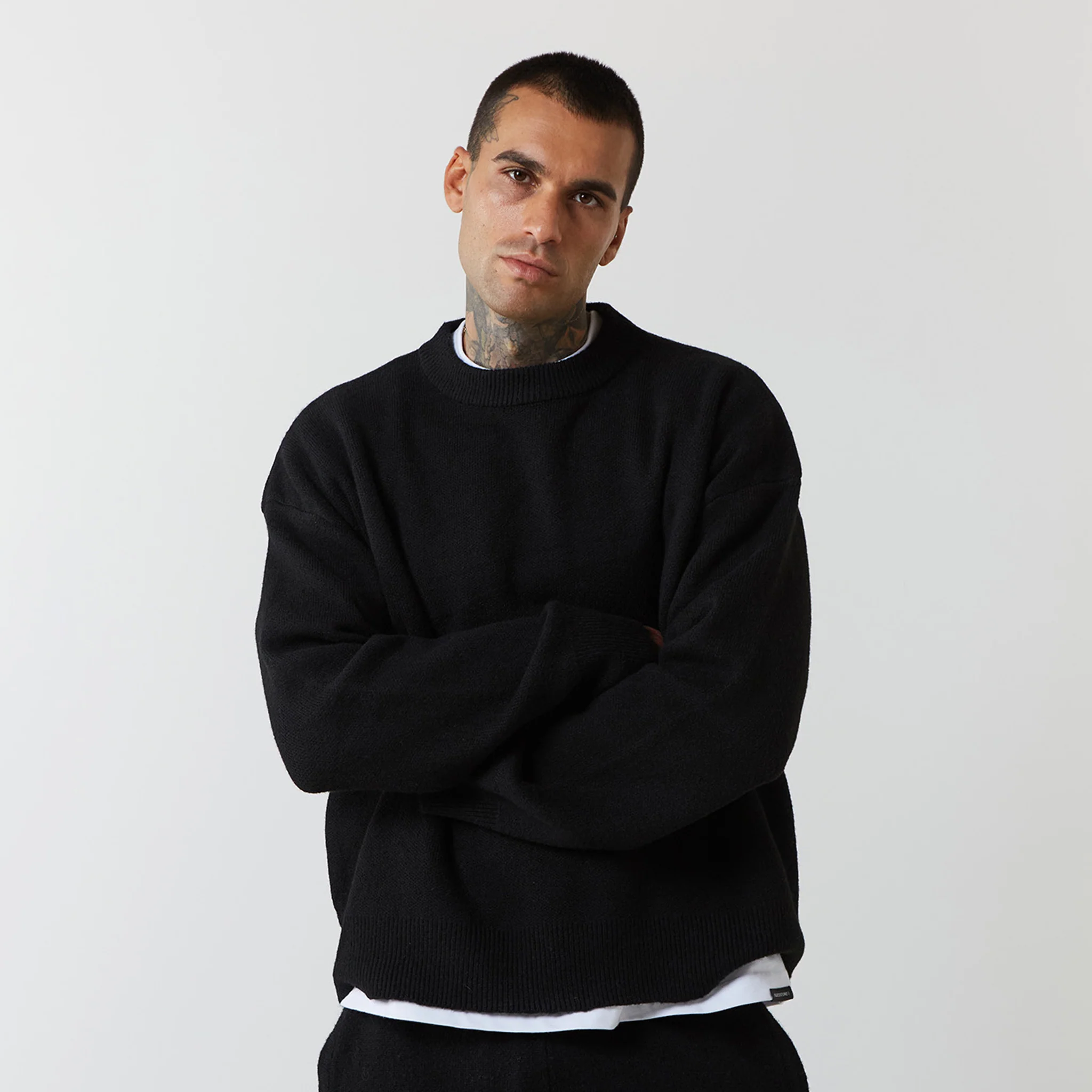 Knitted Crewneck | Black - Image 8