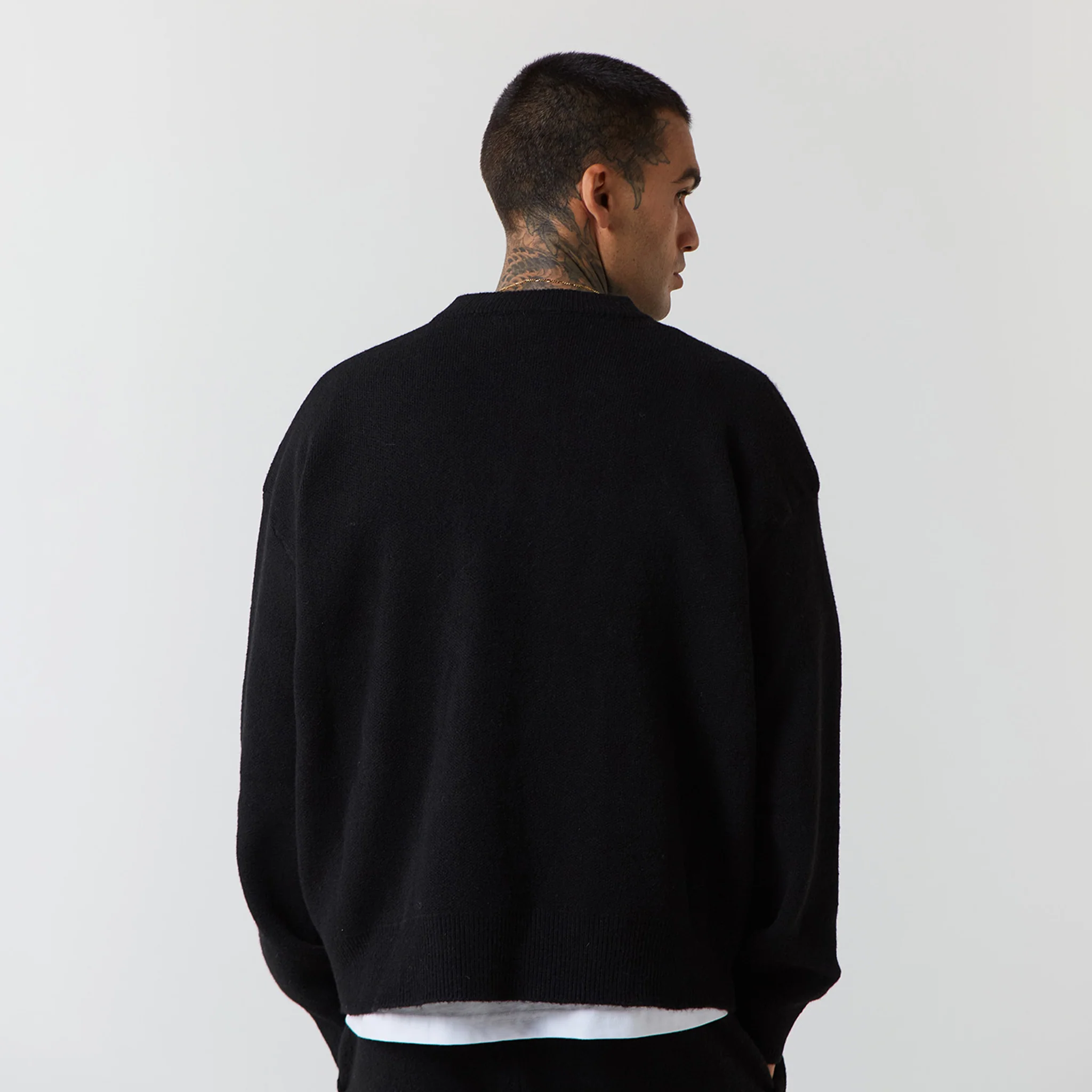Knitted Crewneck | Black - Image 9