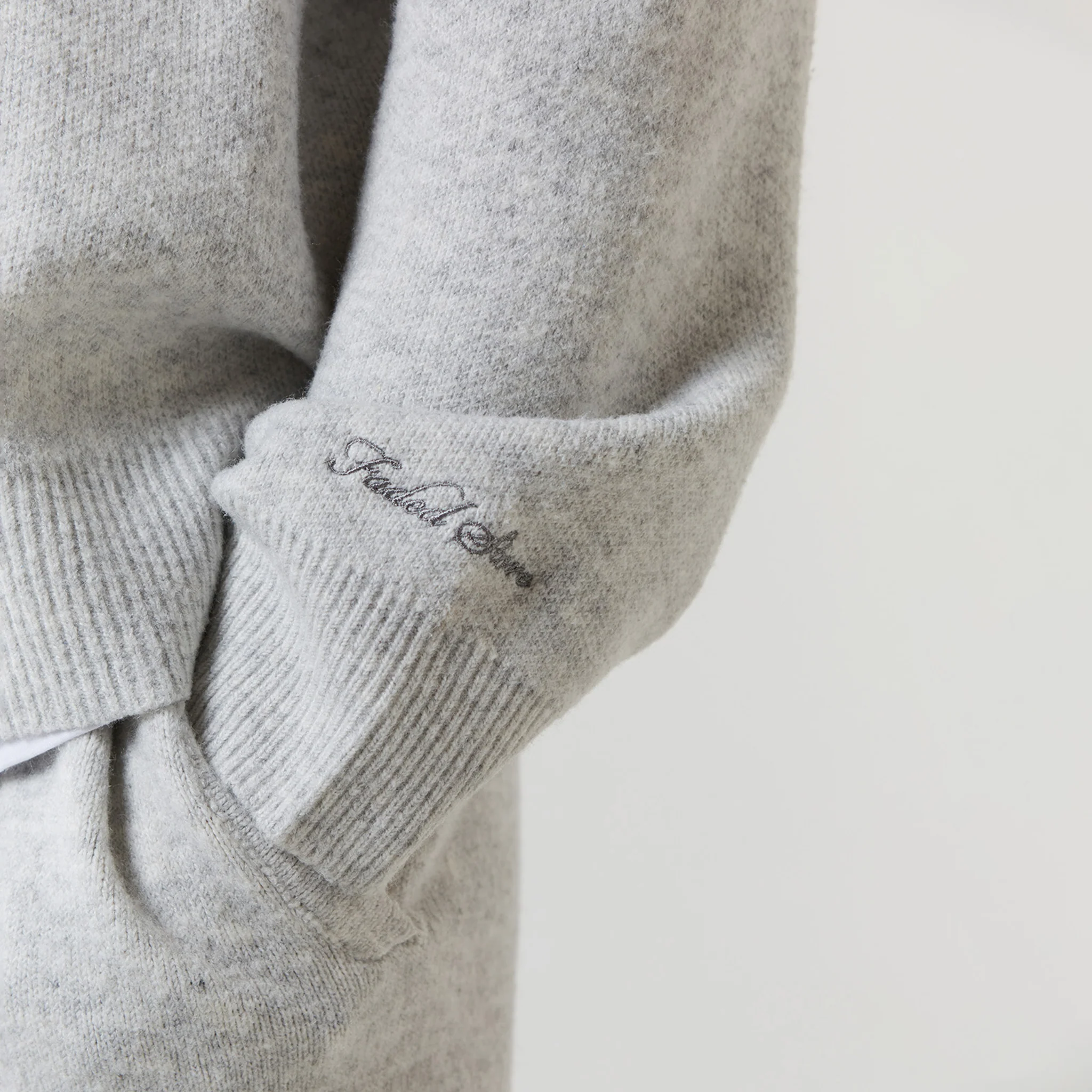 Knitted Crewneck | Light Grey Marl - Image 10