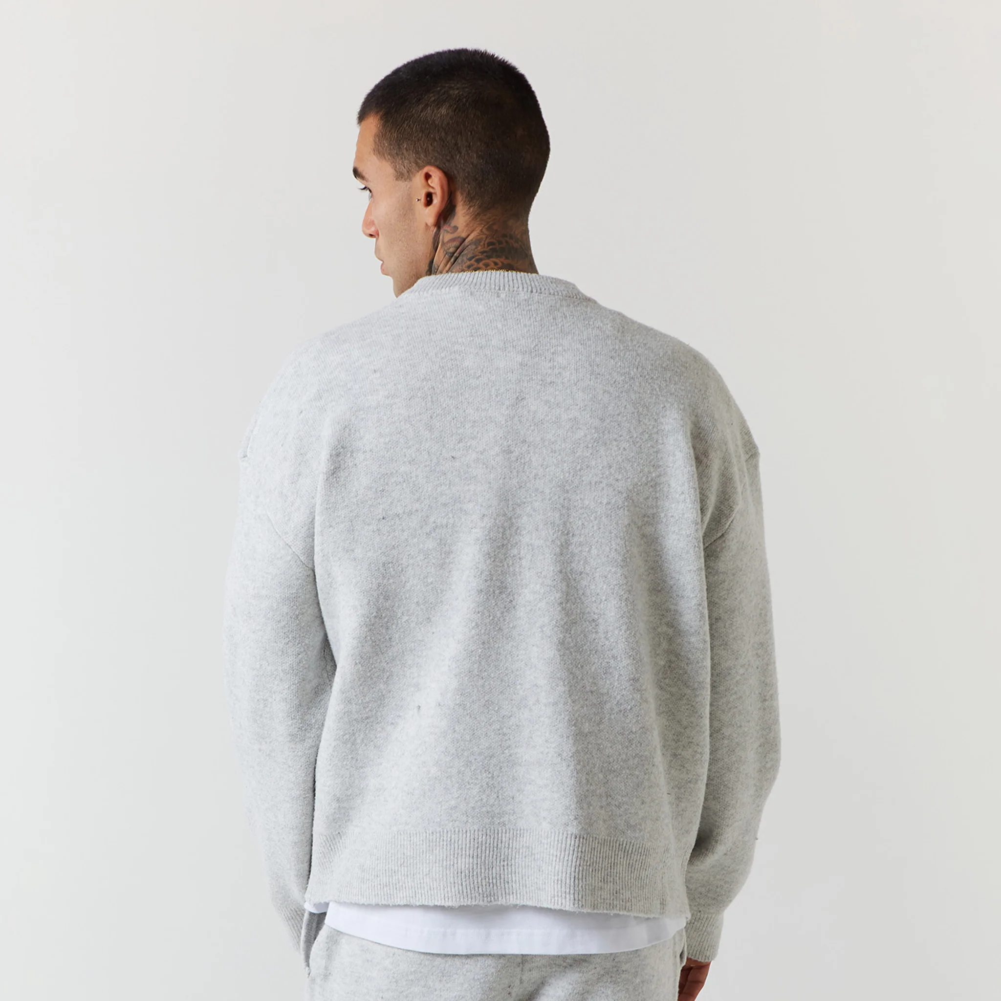 Knitted Crewneck | Light Grey Marl - Image 12