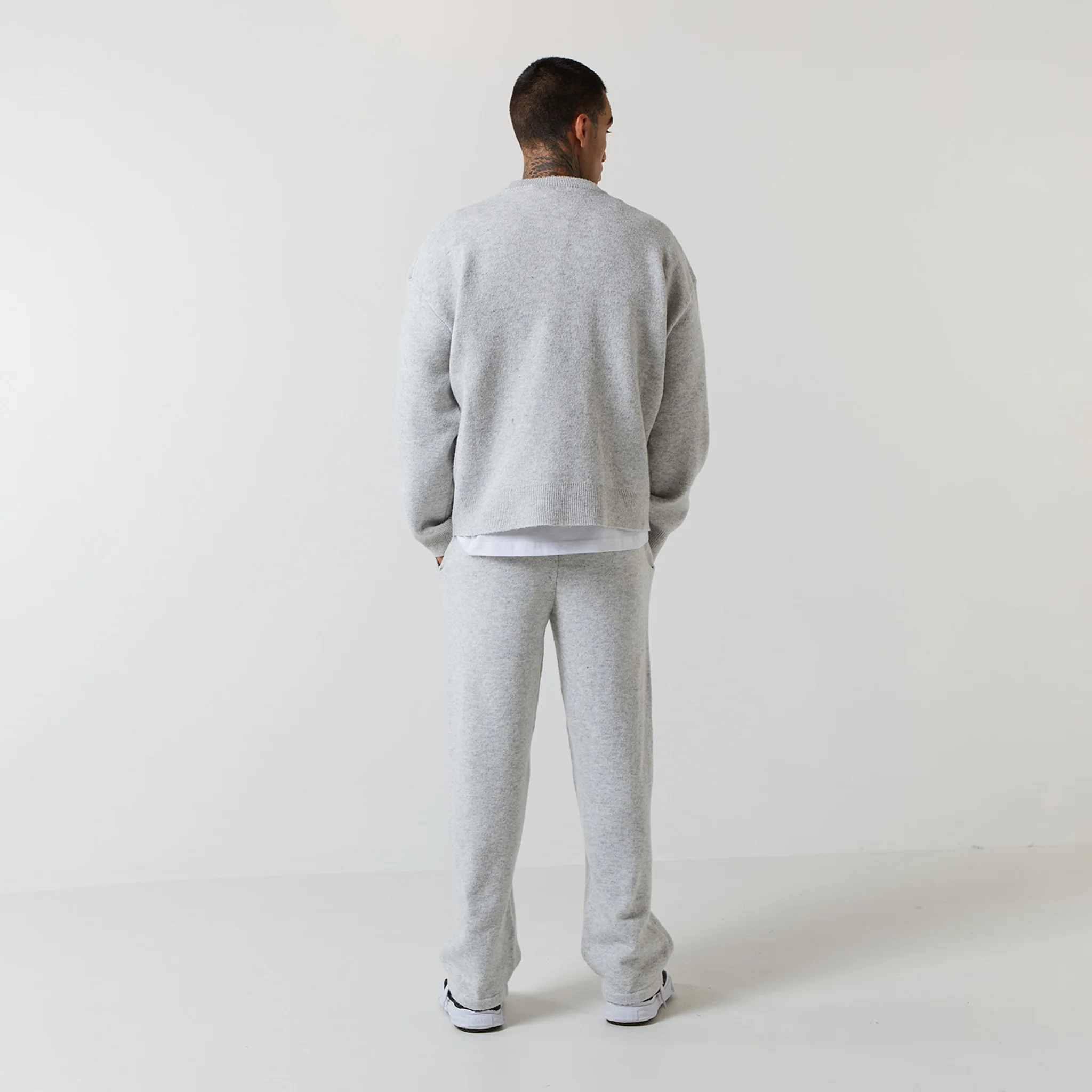 Knitted Crewneck | Light Grey Marl - Image 13