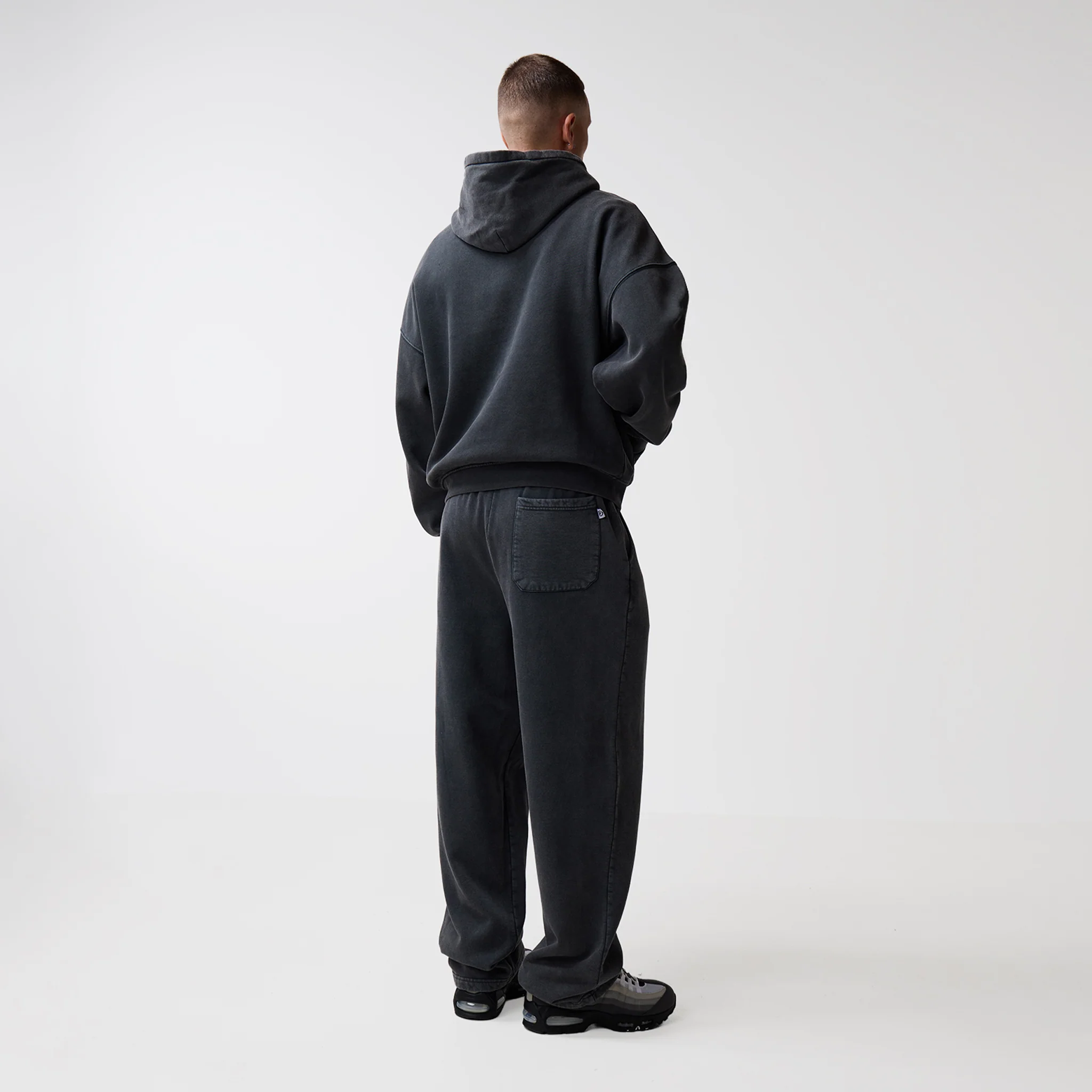 Loose Fit Cropped Hoodie | Black Wash - Image 6