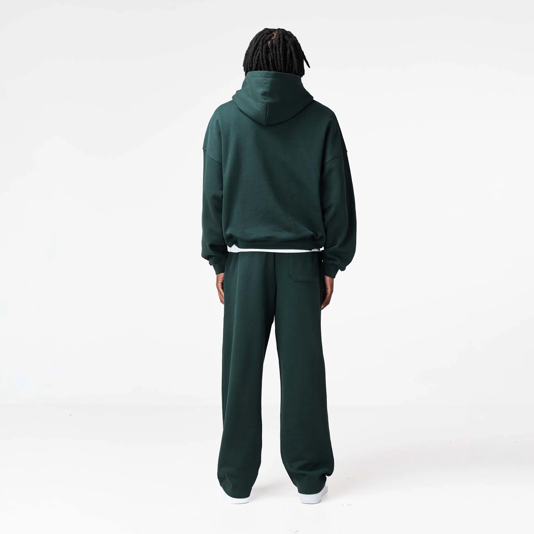Loose Fit Cropped Hoodie | Forest Green - Image 8