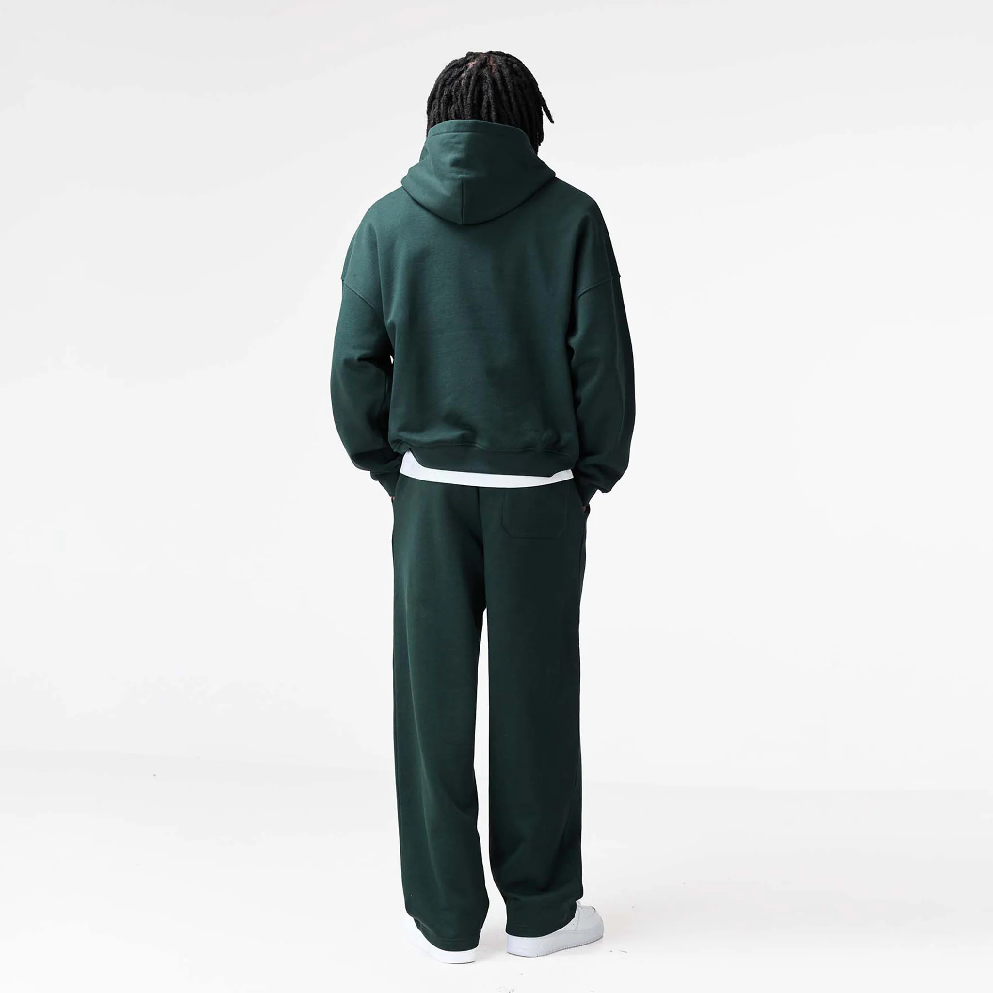 Loose Fit Cropped Tracksuit | Forest Green - Image 13