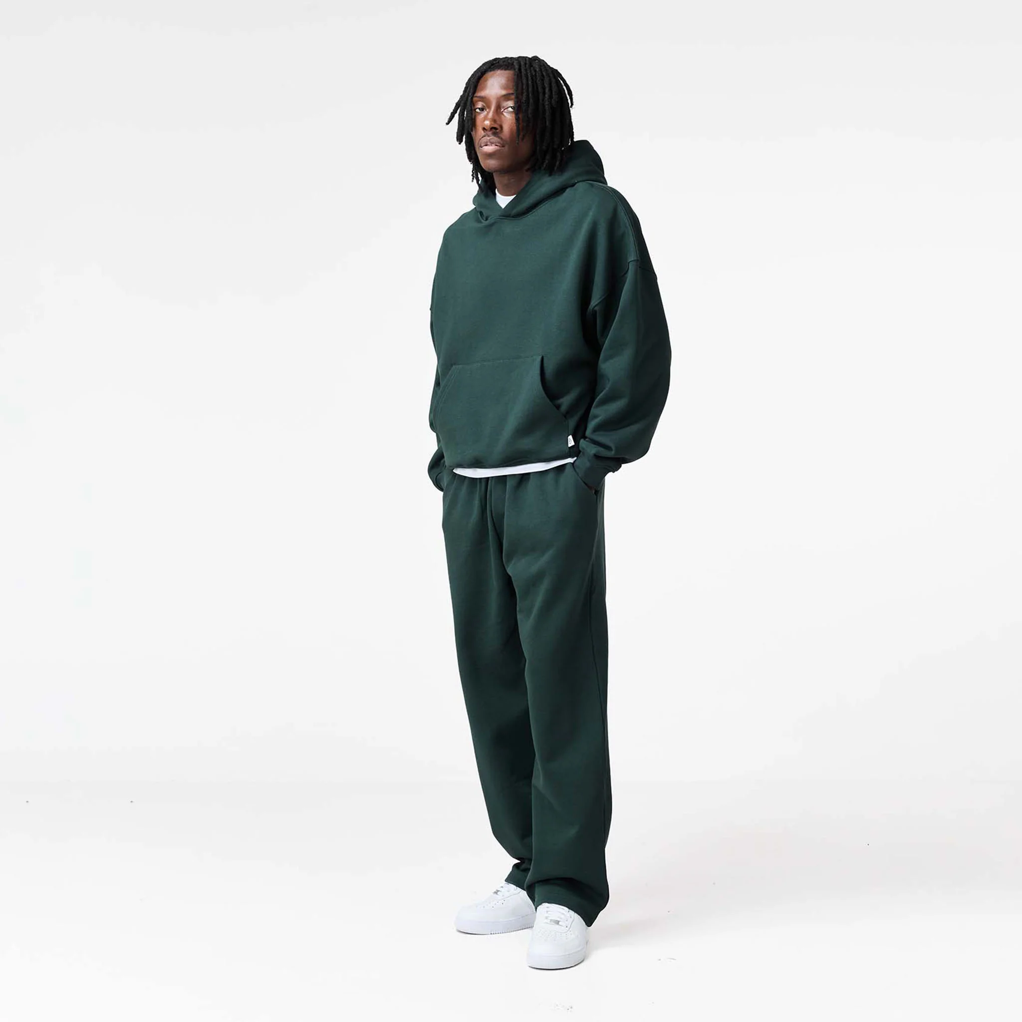Loose Fit Cropped Tracksuit | Forest Green - Image 5