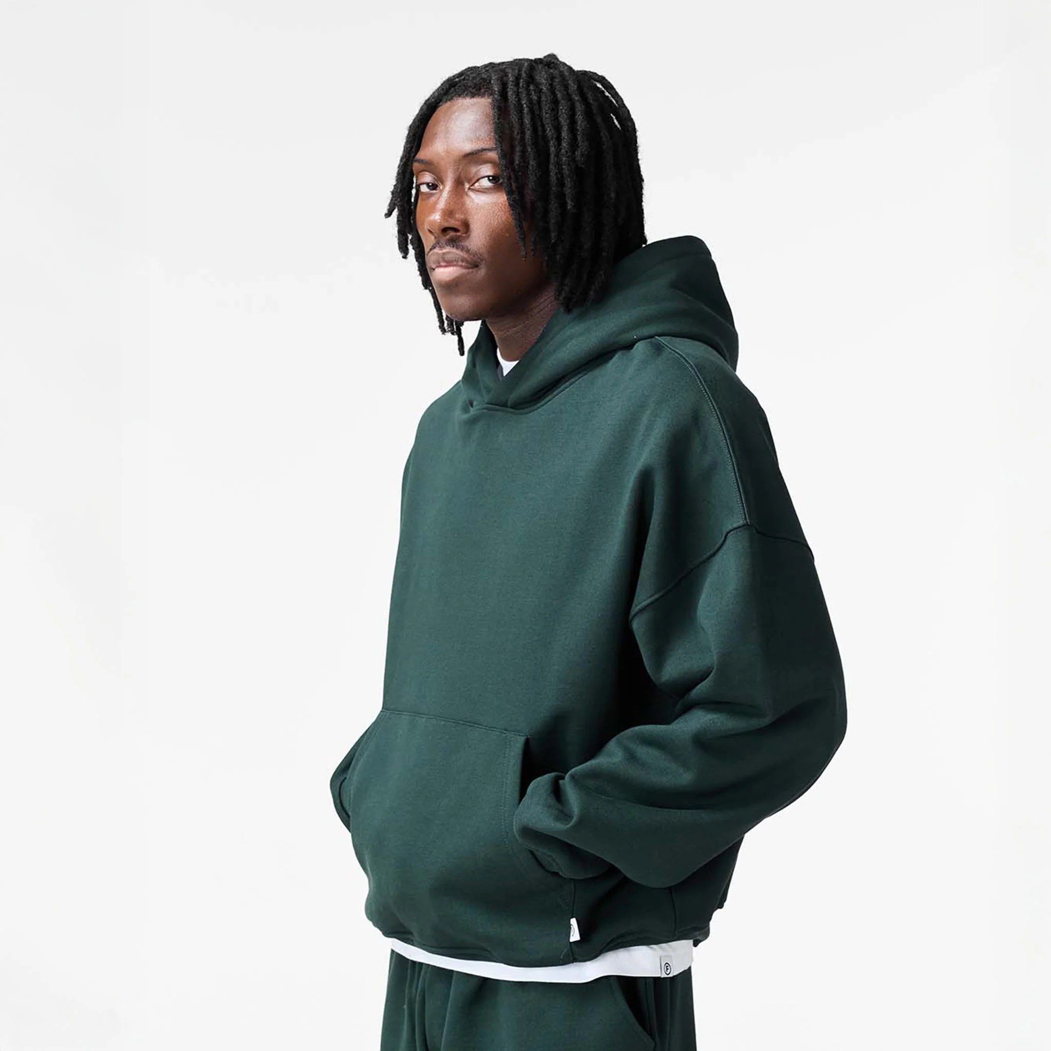 Loose Fit Cropped Tracksuit | Forest Green - Image 7