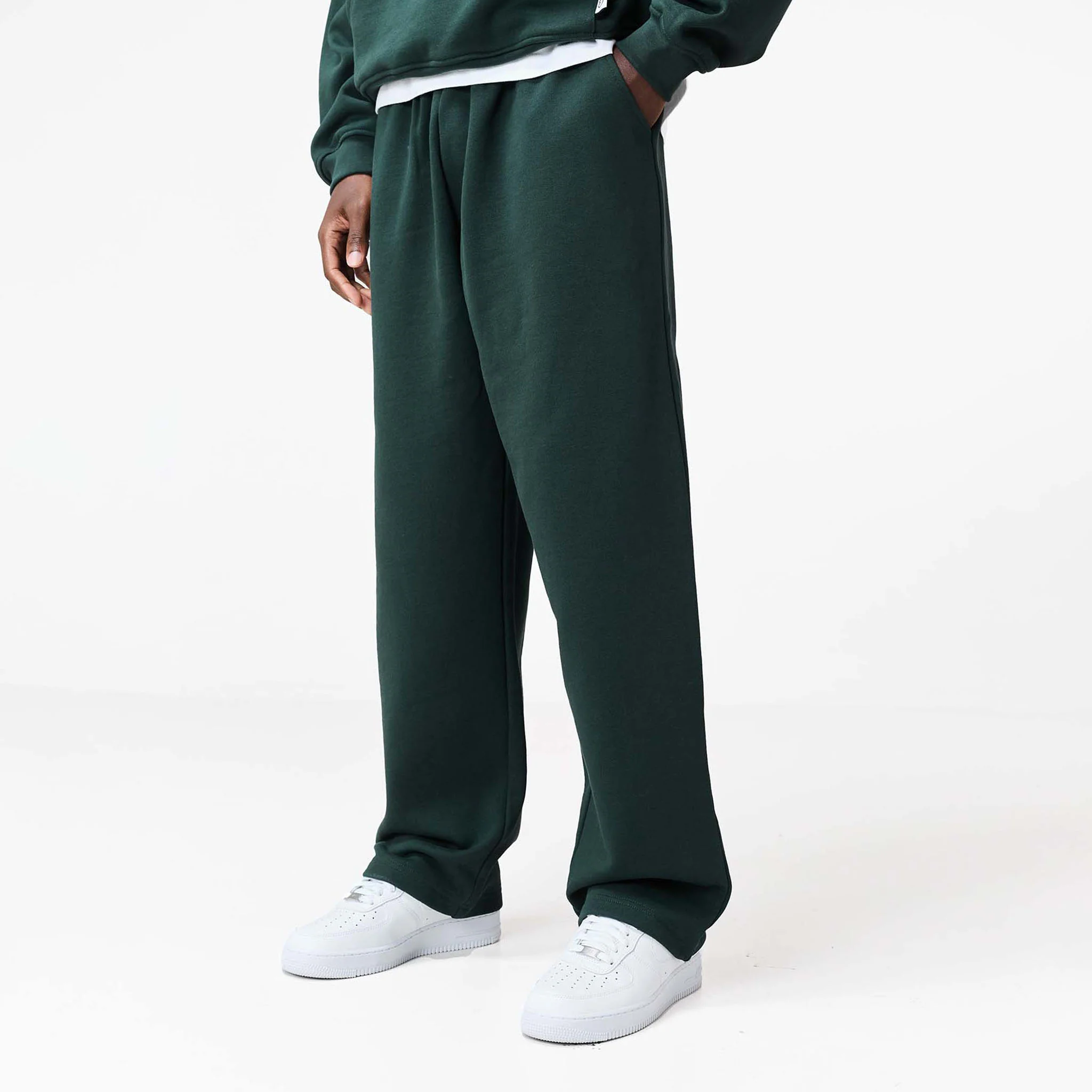 Loose Fit Cropped Tracksuit | Forest Green - Image 8