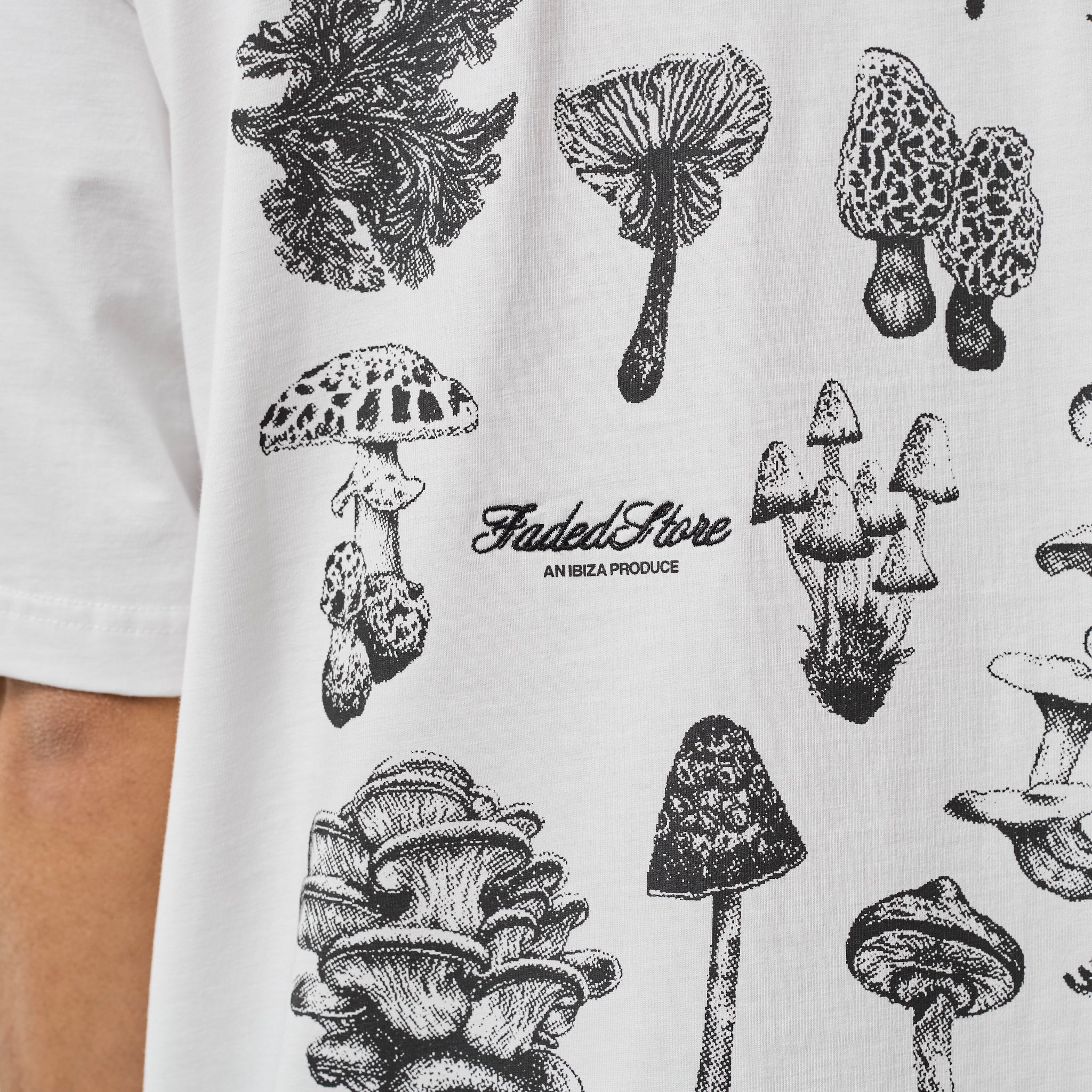 Mushroom Sketch T-Shirt | Off White - Image 3