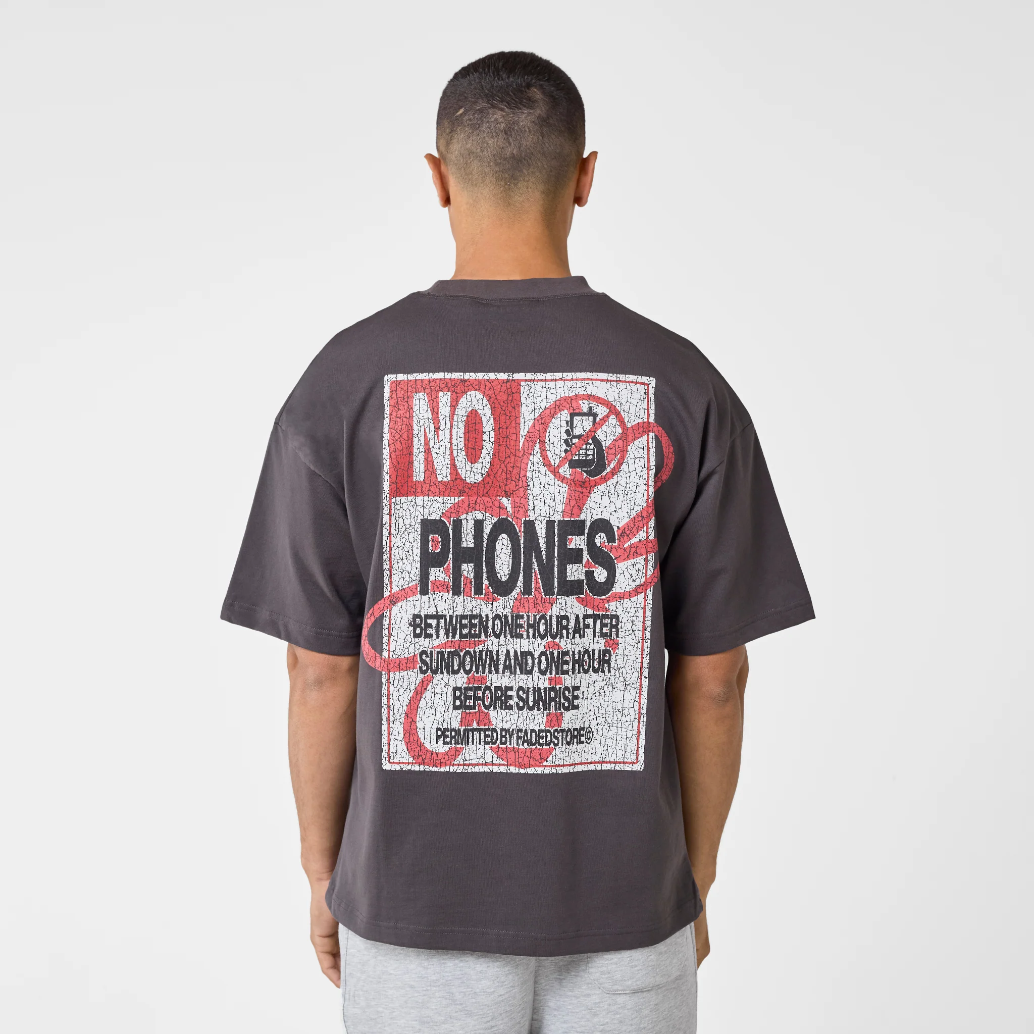 No Phones T-Shirt | Grey - Image 2
