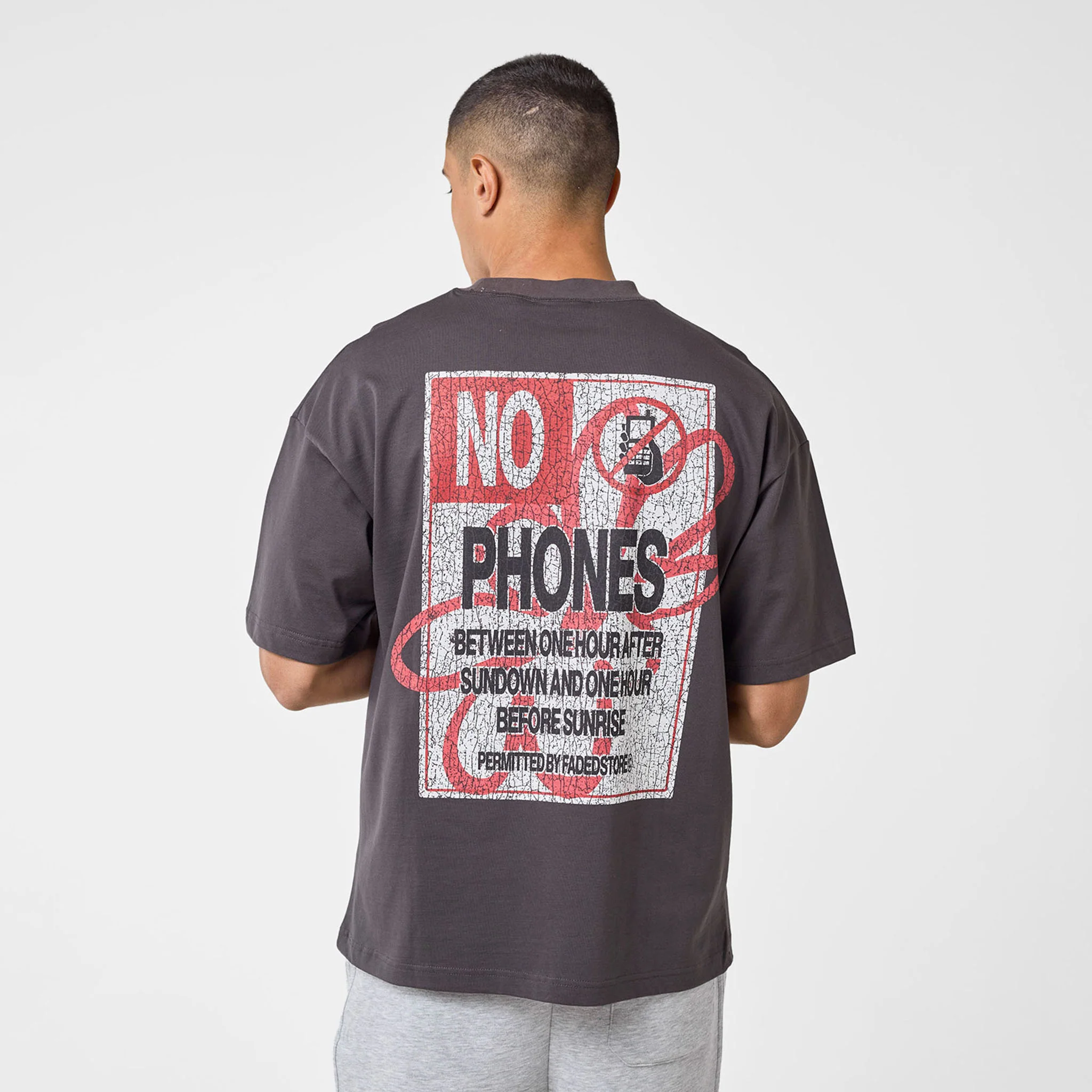 No Phones T-Shirt | Grey - Image 6